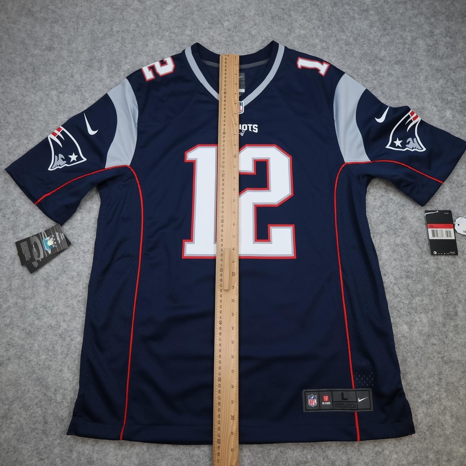 New England Patriots Football Jersey Mens Large Blue Home NFL Nike Brady 12 photo 14