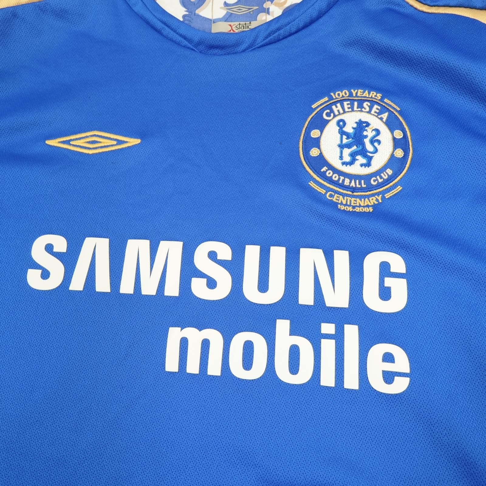 Vintage Chelsea Shirt Youth 13-14 Years Blue Home EPL Football Umbro Samsung photo 3
