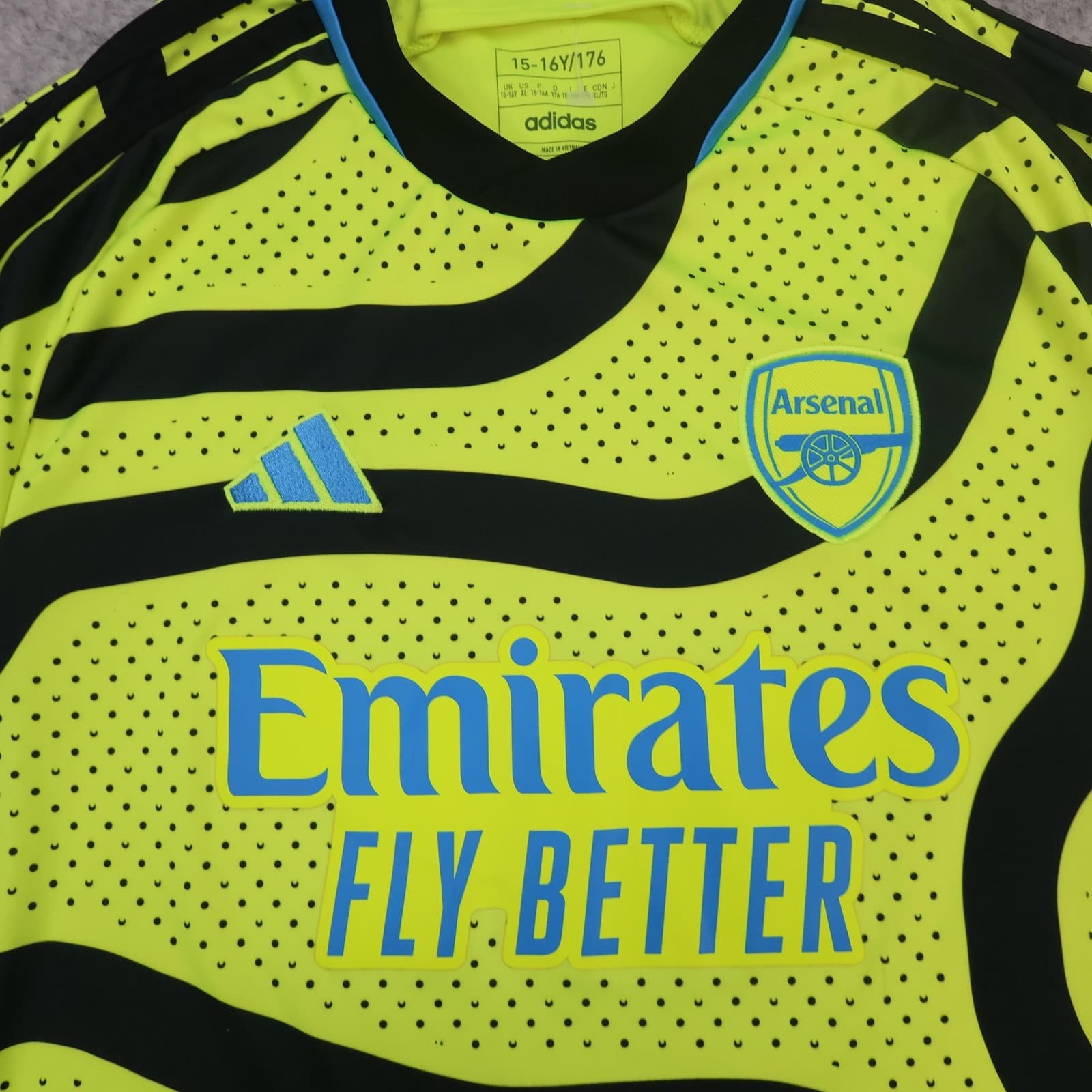 Arsenal Away Shirt Kids 15-16 Years Yellow 2023 2024 Football Adidas Jersey photo 4