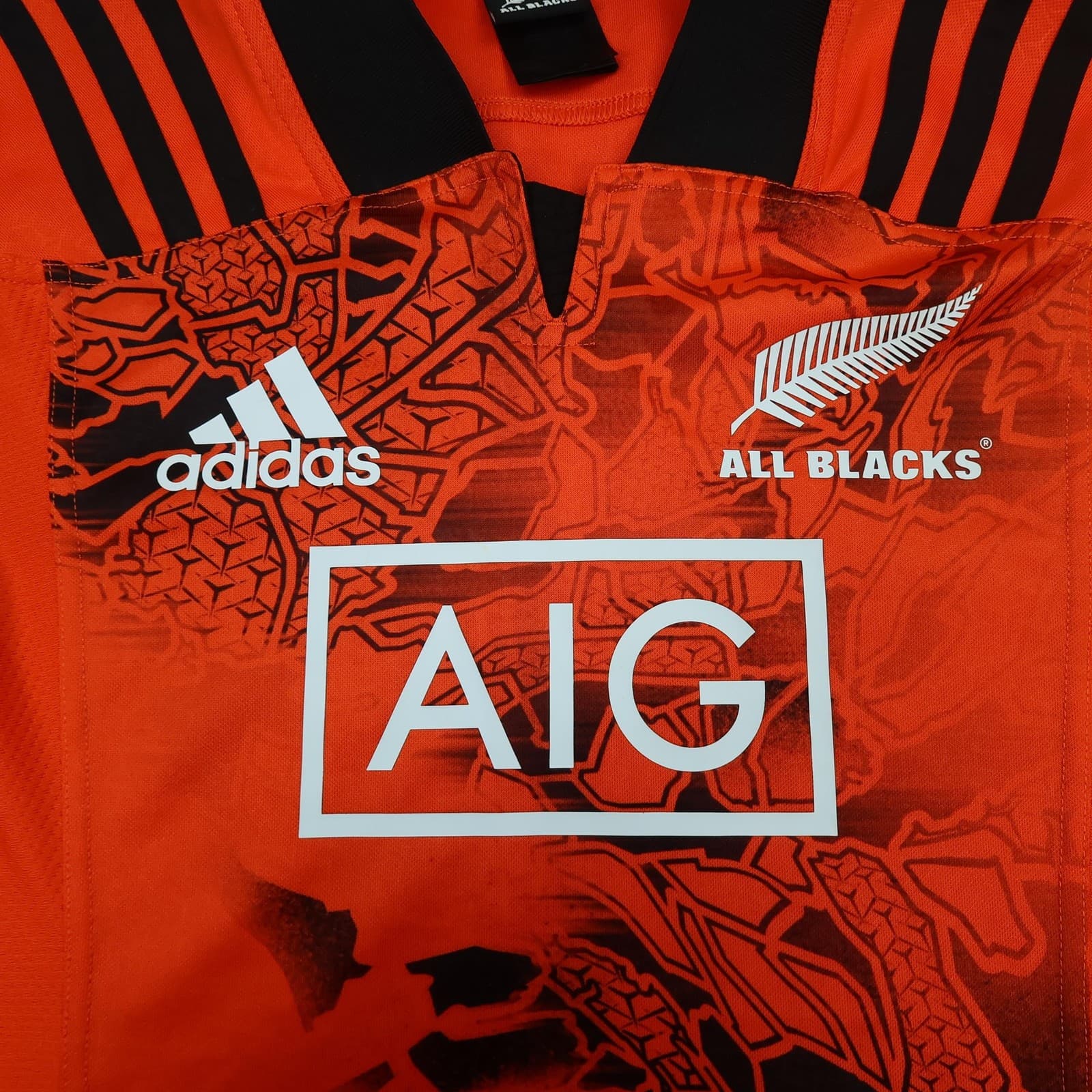 New Zealand All Blacks Shirt Mens Medium Orange Alternate Rugby Adidas 2017 photo 3