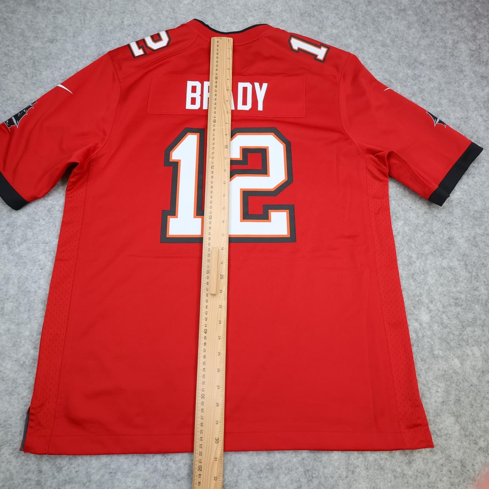 Tampa Bay Buccaneers Football Jersey Mens Large Red NFL Nike Brady 12 On Field photo 12