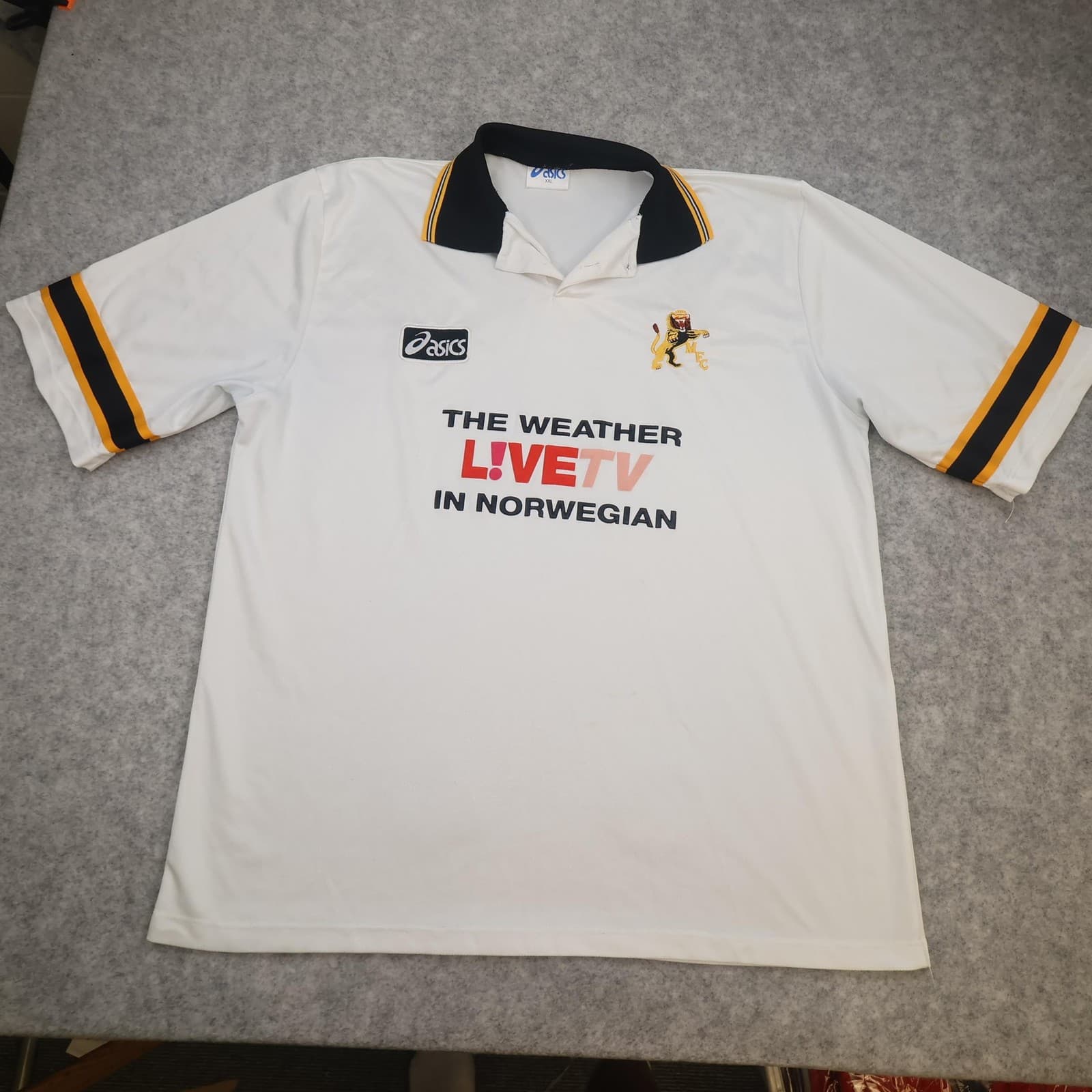 Vintage Millwall Shirt Mens 2XL White Away Asics LIVETV Norwegian Jersey 1997 99
