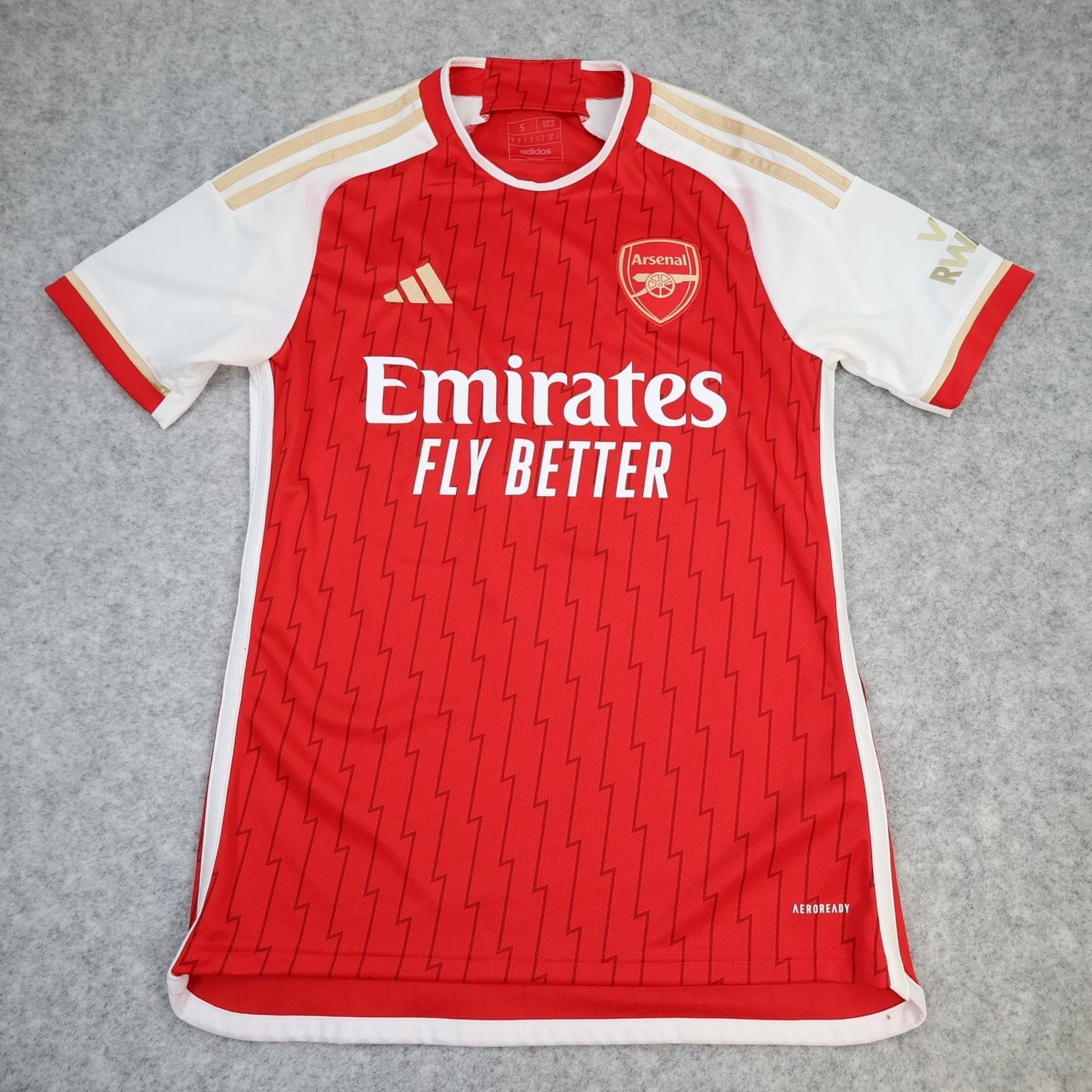 Arsenal Shirt Mens Small Red Home 2023 2024 EPL Football Adidas Rice 41 Jersey photo 2