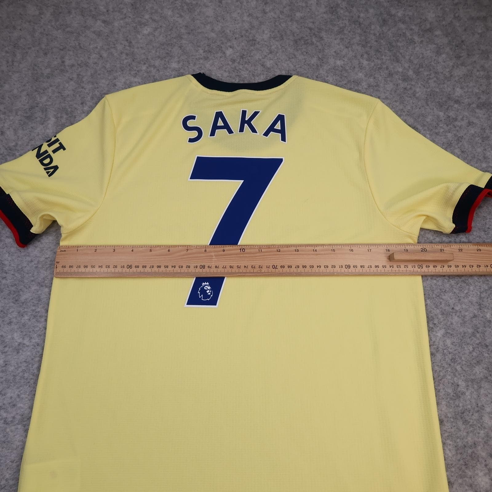 Arsenal Away Shirt Mens Medium Yellow 2021 2022 EPL Football Adidas Saka 7 photo 12
