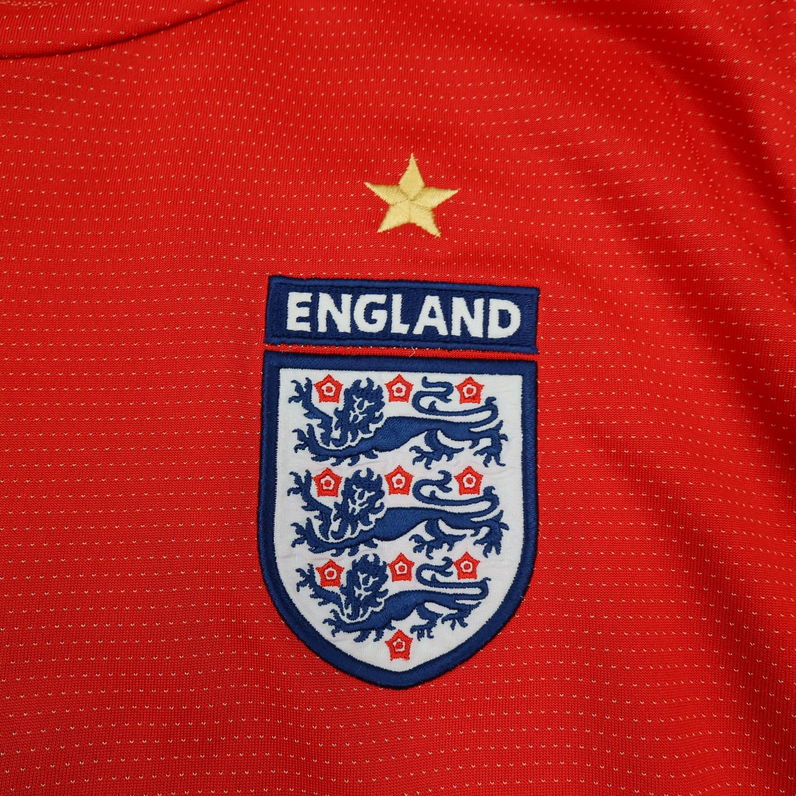 Vintage England Away Shirt Mens Large Red 2004 2006 Umbro Beckham 7 Jersey photo 4
