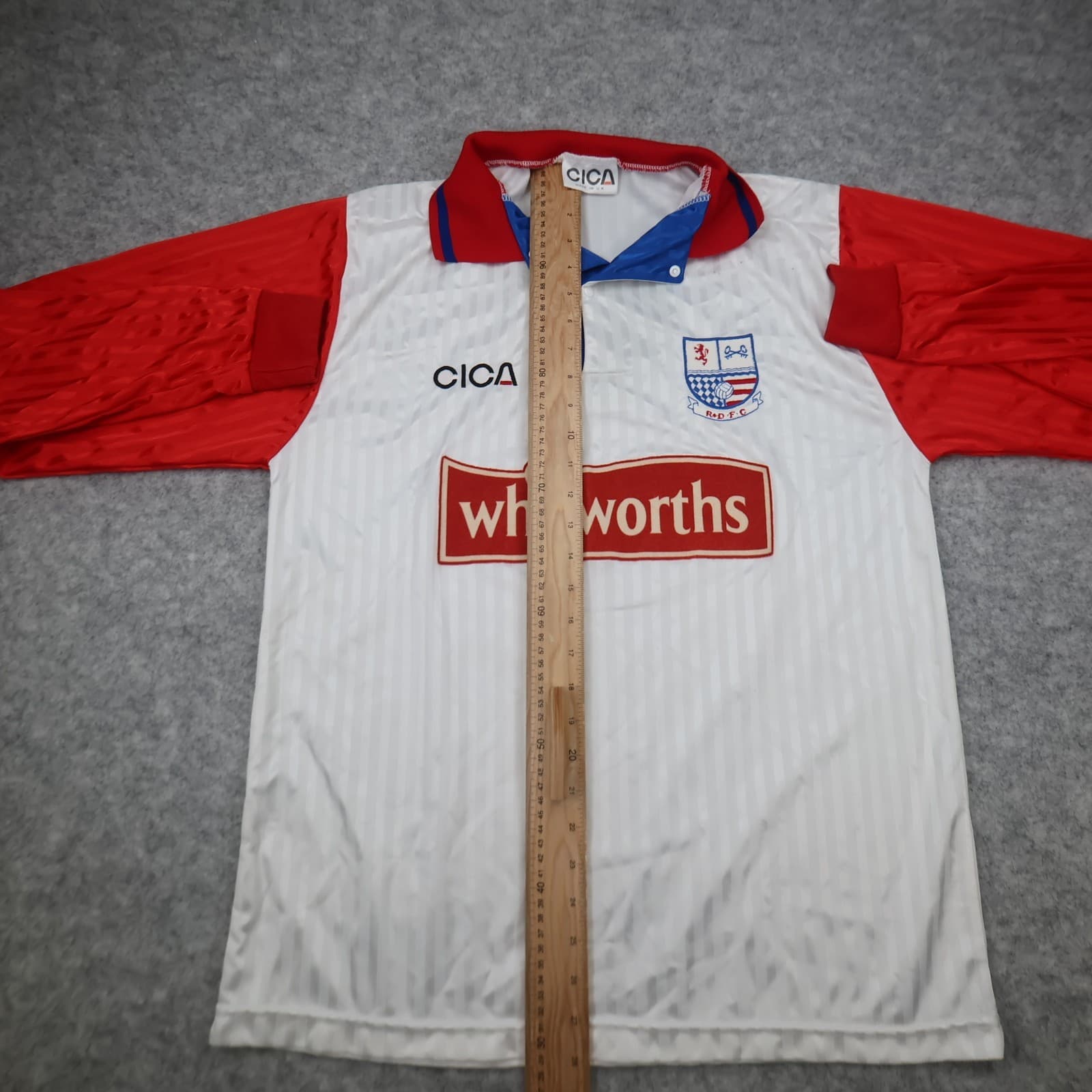 Vintage Rushden and Diamonds Home Shirt White Red Large 1997 1998 Soccer Jersey photo 11