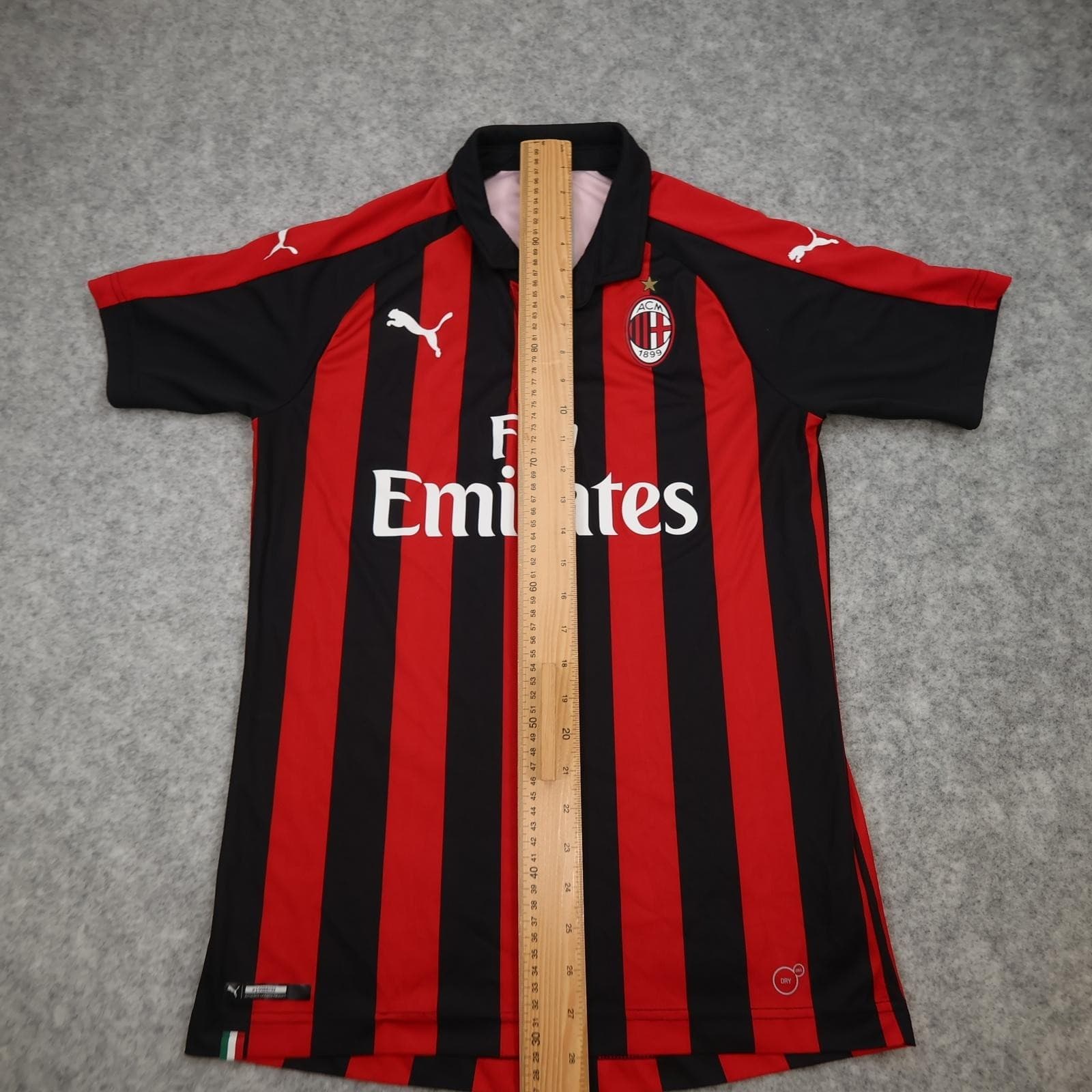 AC Milan Shirt Mens Medium Red Black Home 2018 2019 Football Puma Fly Emirates photo 11