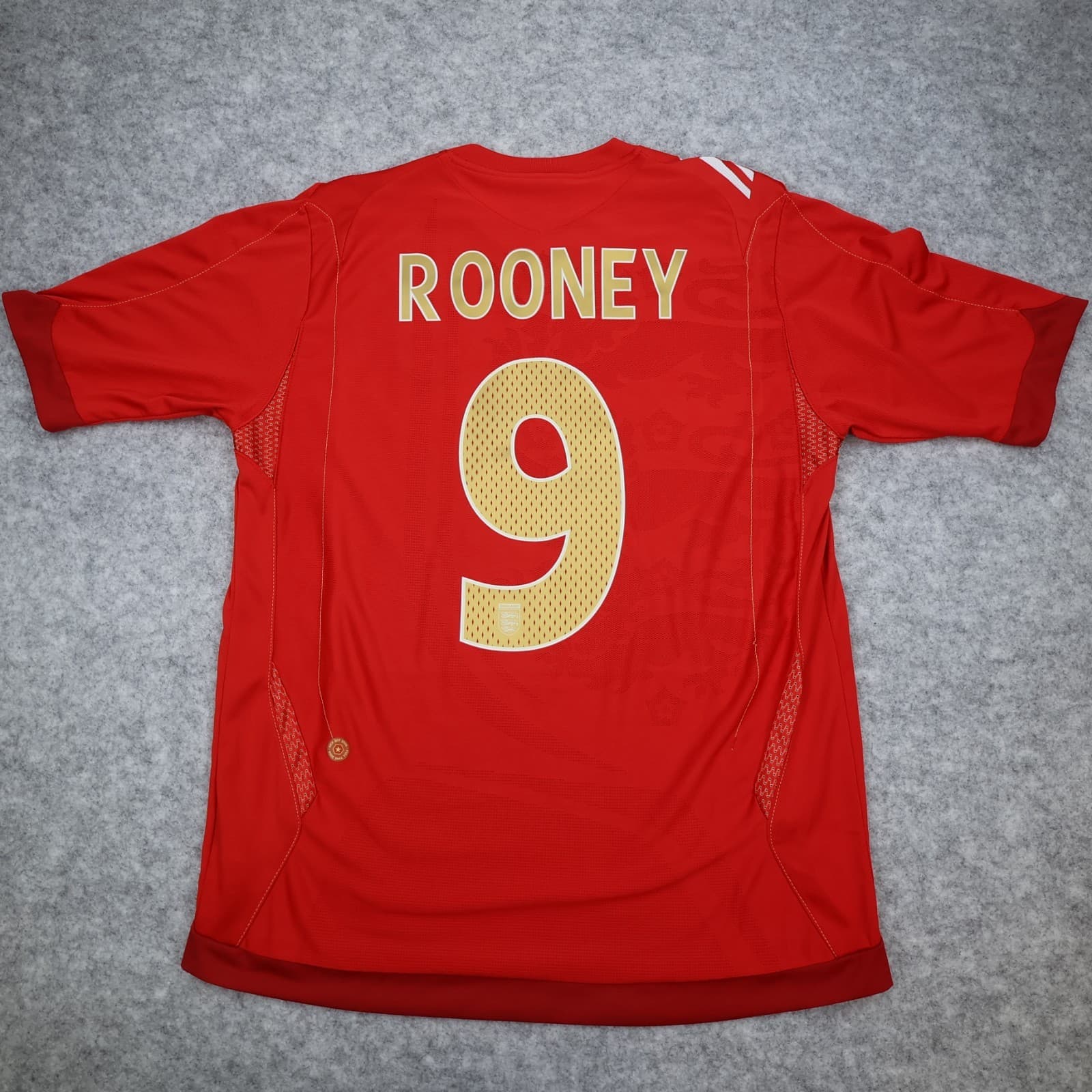 England Football Shirt Large Red Away Kit 2006 2007 2008 Umbro Wayne Rooney 9