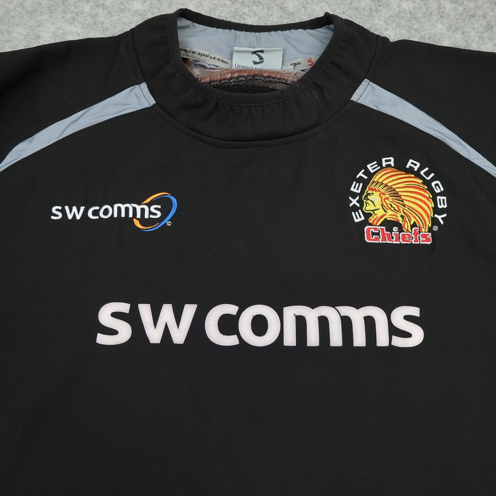 Exeter Chiefs Training Top Mens 3XL Black Rugby Samurai SW Comms Sweatshirt photo 3
