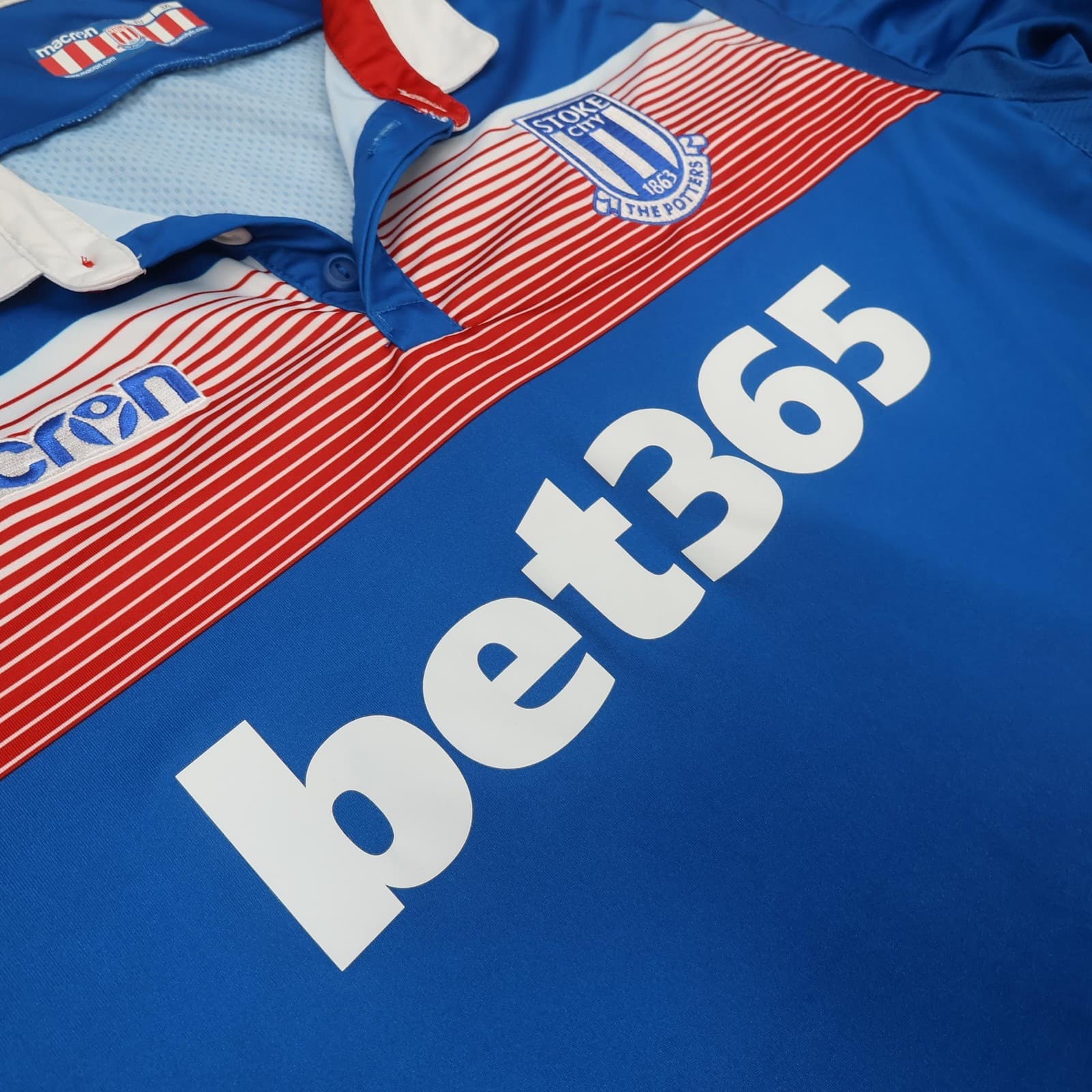 Stoke City Shirt Mens 3XL Blue Away Football Macron 2017 2018 Soccer Jersey photo 6