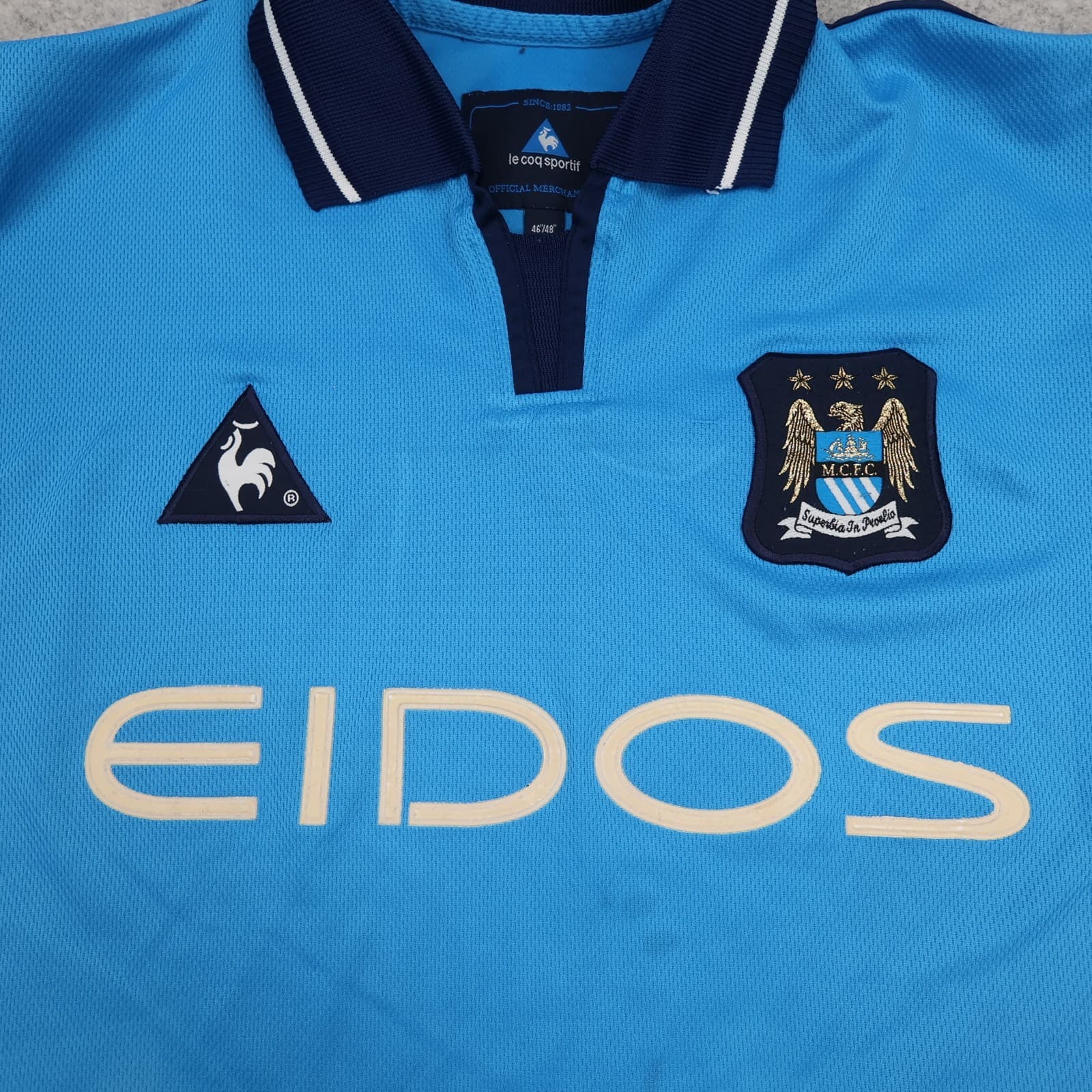 Manchester City Shirt Extra Large Blue Home Kit 2001 2002 Le Coq Sportif Jersey photo 3