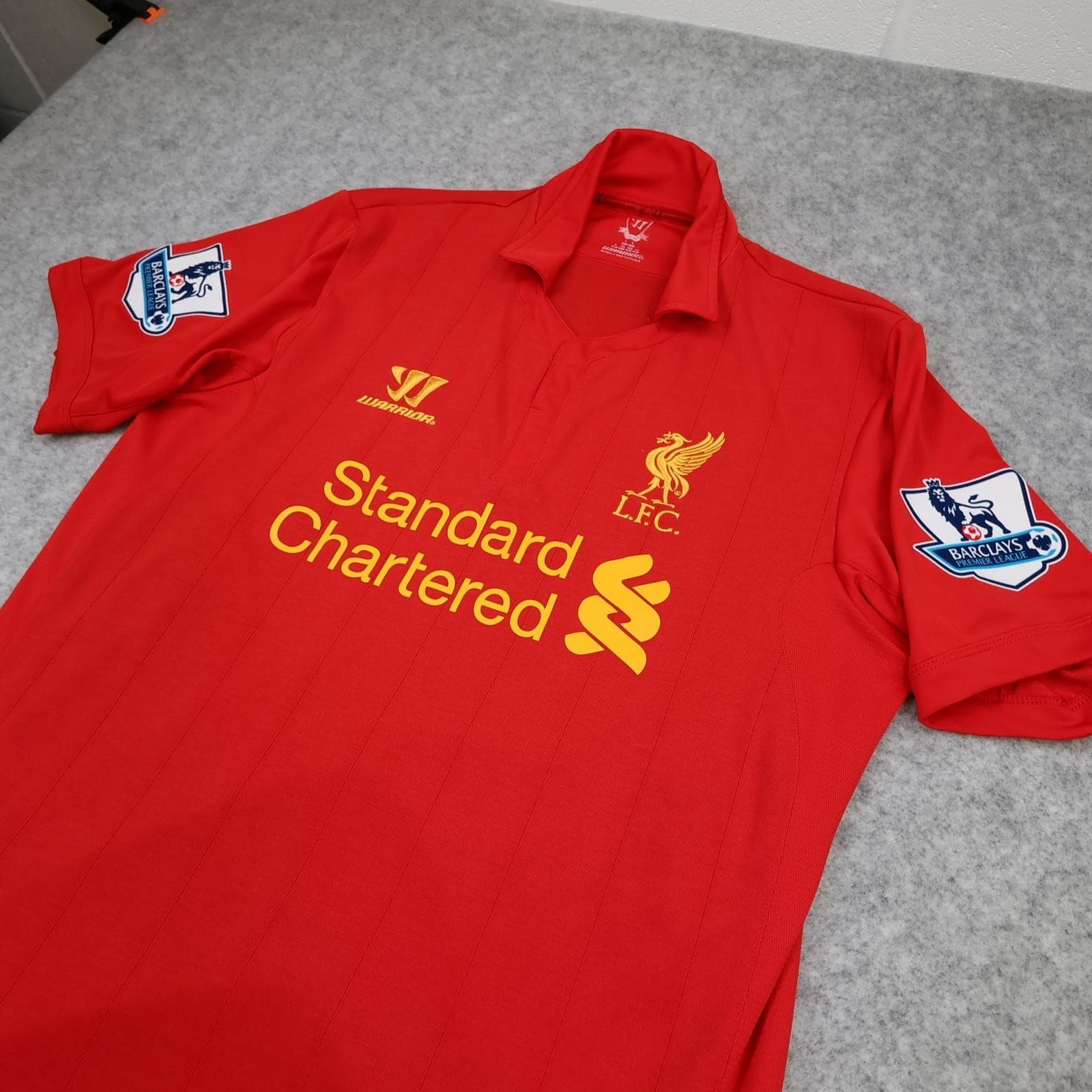 Liverpool Shirt Mens Large Red Home 2012 2013 EPL Warrior Suarez 7 Soccer Jersey photo 7