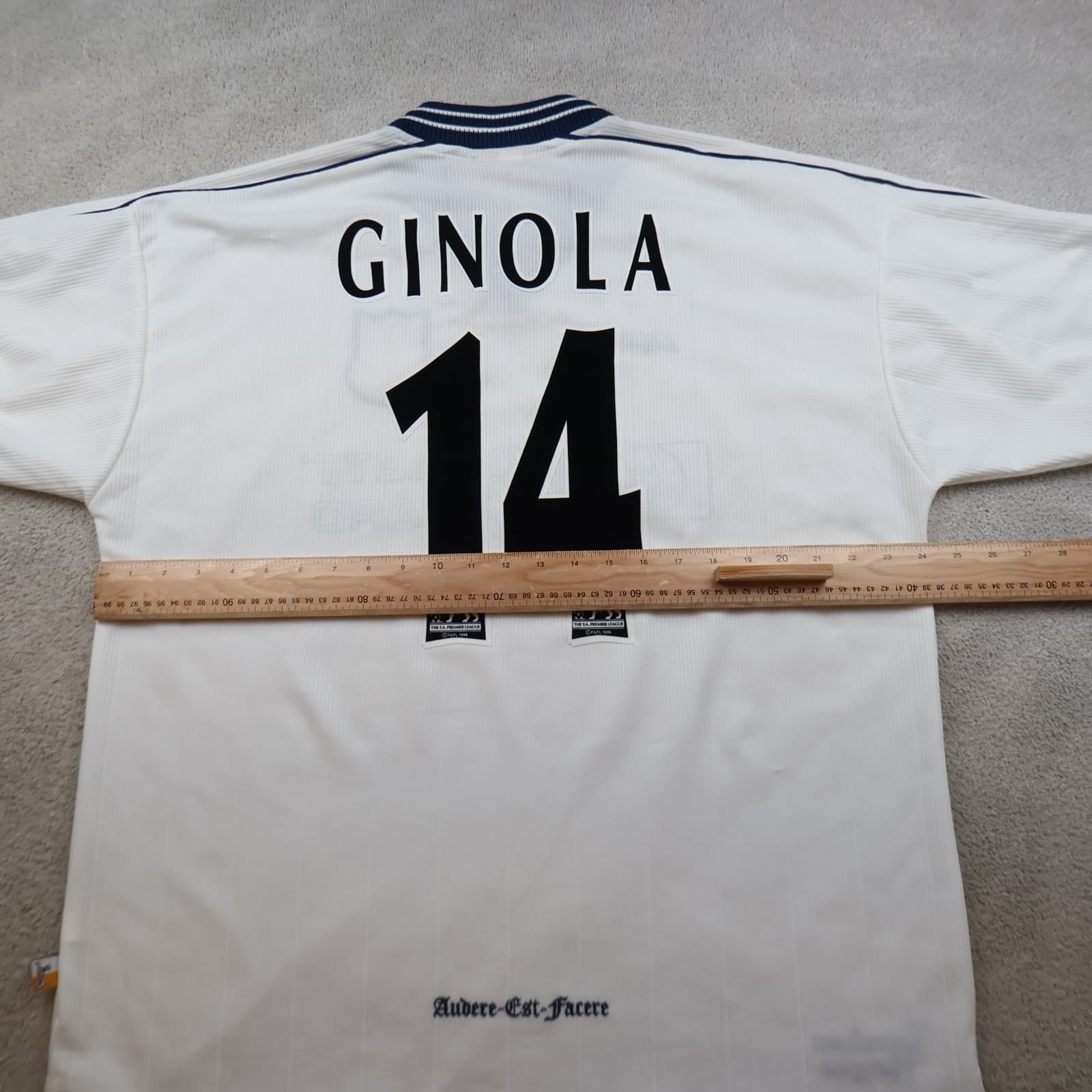 Vintage Tottenham Hotspur Shirt Extra Large White Home 1997 1999 Jersey Ginola photo 11