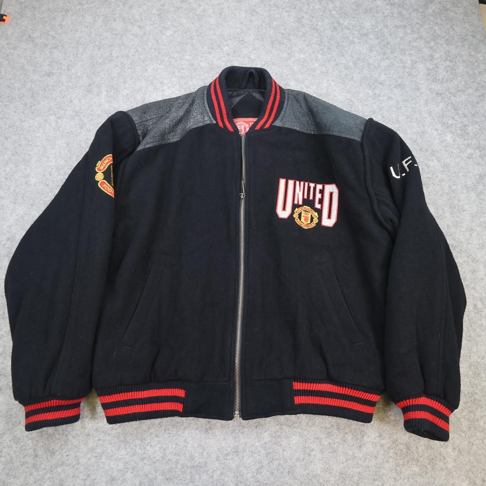 Vintage Manchester United Jacket Mens Medium Black 1990 1992 Campri Sportline