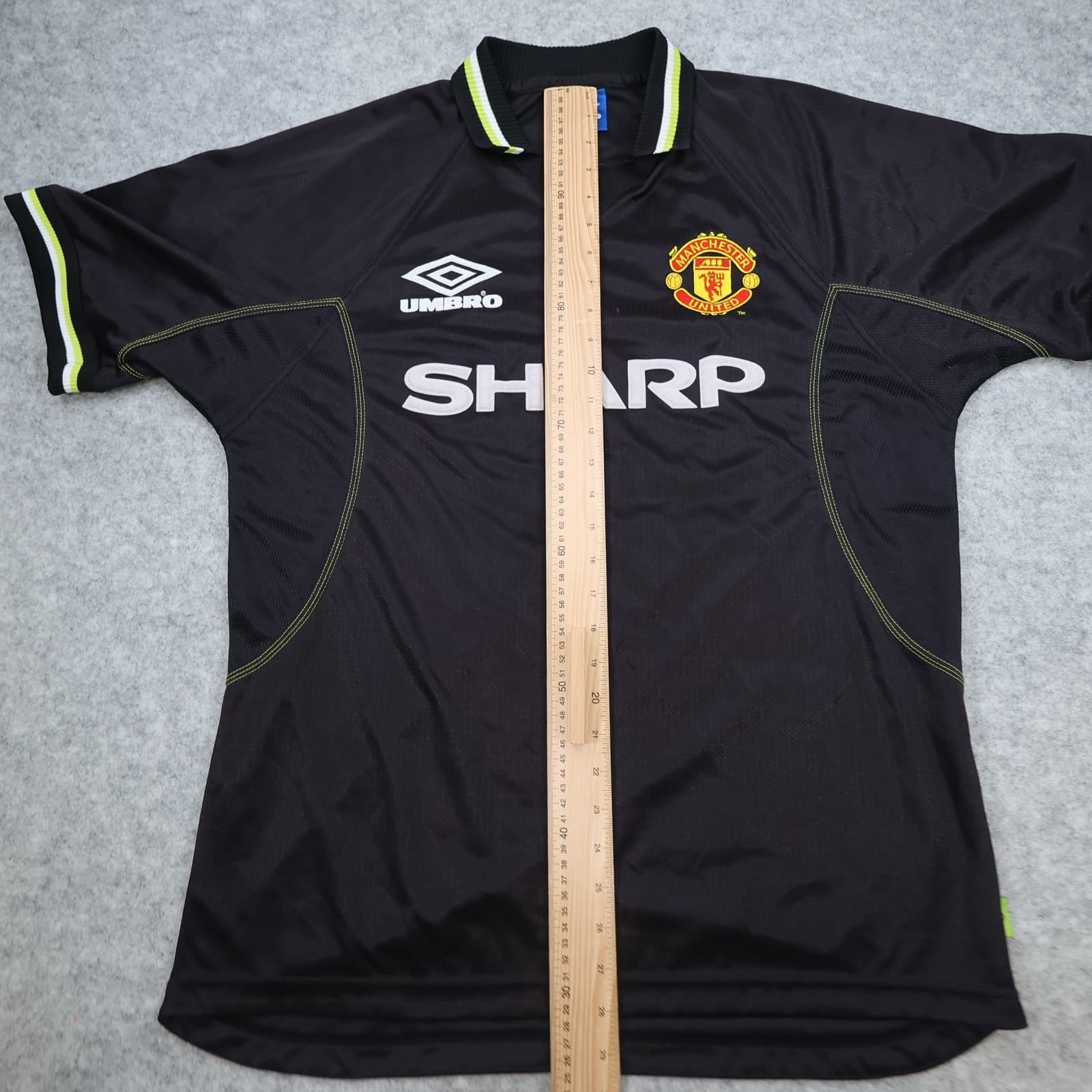 Vintage Manchester United Shirt Large Black Third Kit 1998 1999 Umbro Jersey photo 12