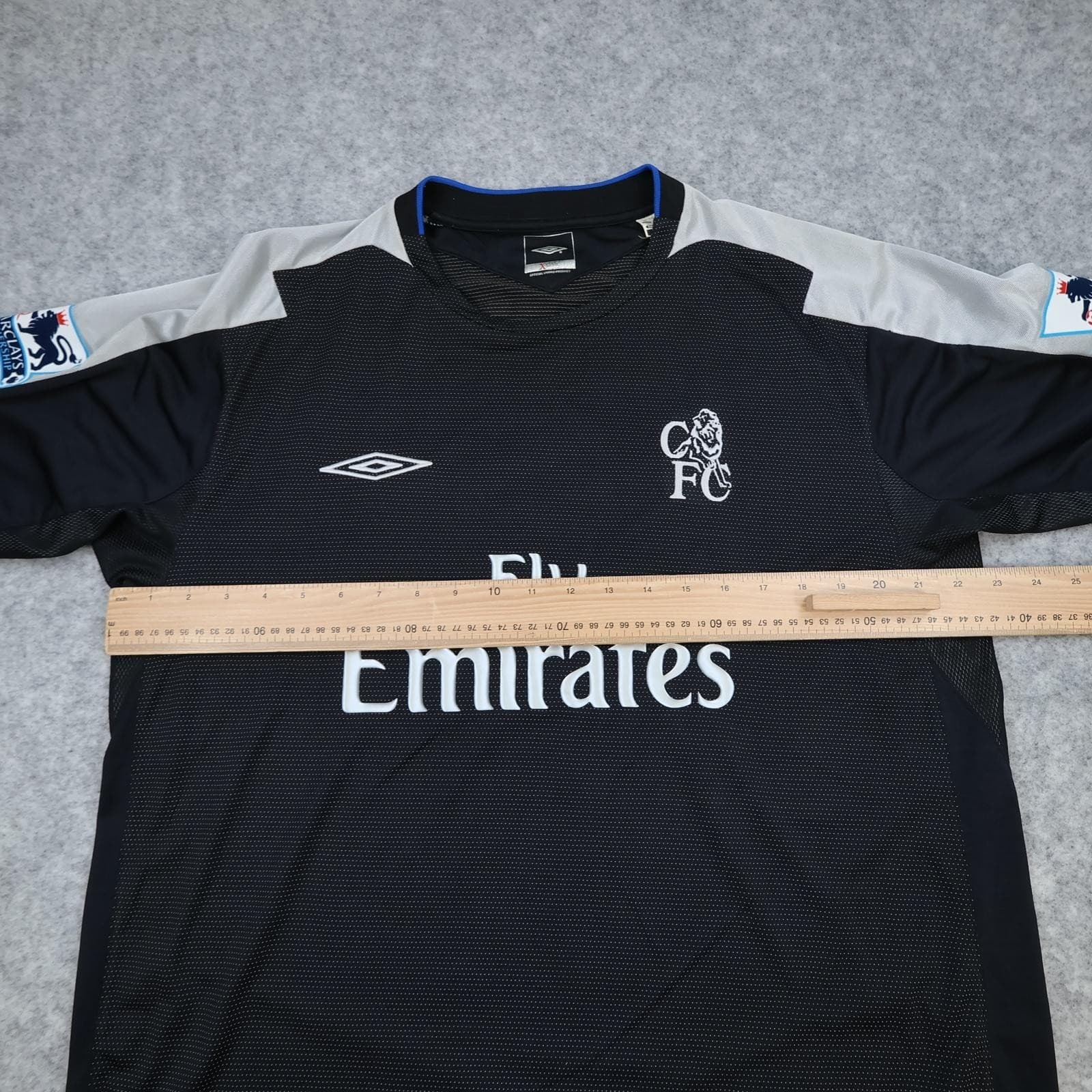 Vintage Chelsea Shirt Mens XL Black Away Kit 2004 2005 Football Umbro Makelele 4 photo 14