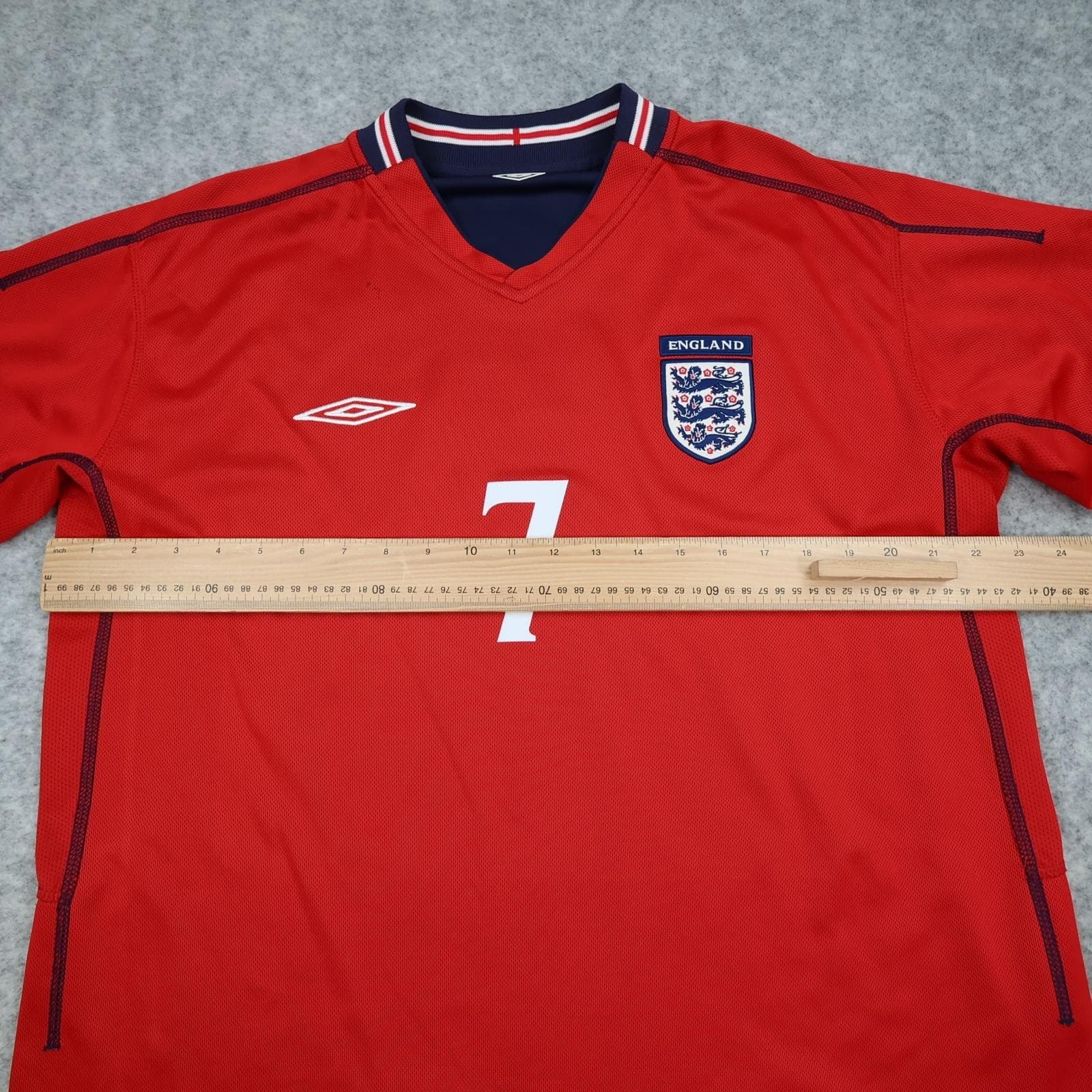 Vintage England Away Shirt Mens Extra Large Red 2002 2004 Umbro Beckham 7 00s photo 9