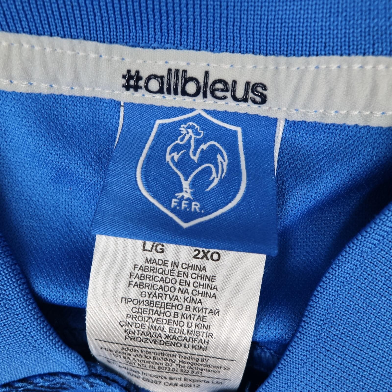 France Rugby Shirt Mens Large Blue Rugby Union Adidas 2017 2018 Climalite Jersey photo 6