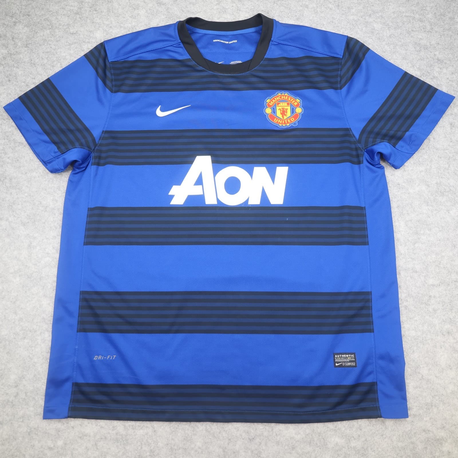 Manchester United Shirt 2XL Away Blue Kit 2011 2012 Soccer Jersey