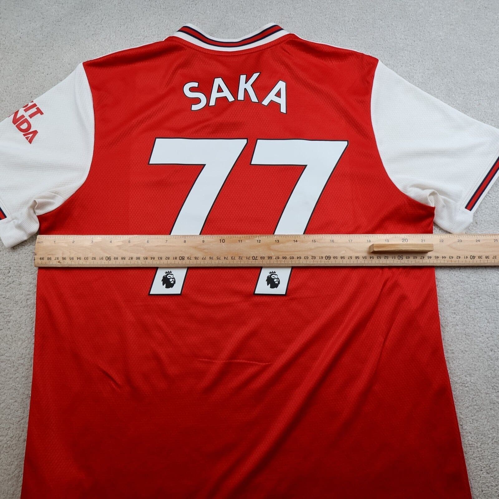 Arsenal Shirt Large Red Home Kit 2019 2020 Adidas Bukayo Saka Jersey 77 photo 7