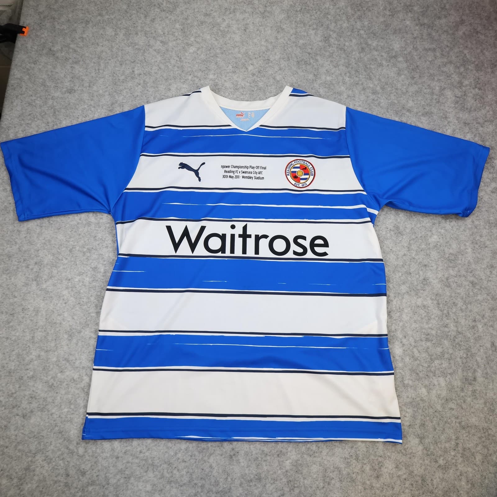 Reading FC Shirt Mens XL Blue Home Football Puma 2011 Play Off Final Waitrose