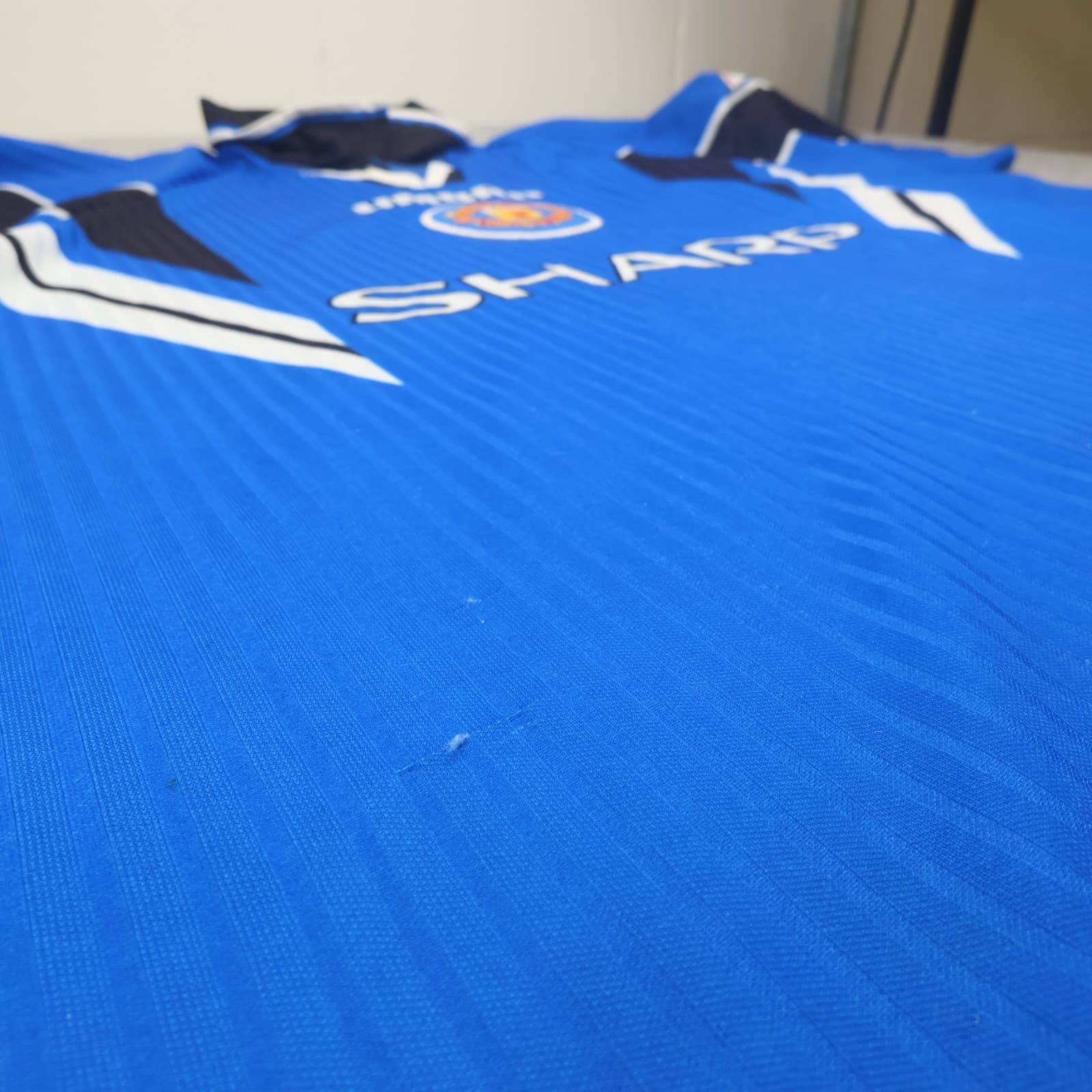 Vintage Manchester United Shirt 2XL Blue Third Kit 96 1998 Umbro David Beckham photo 17