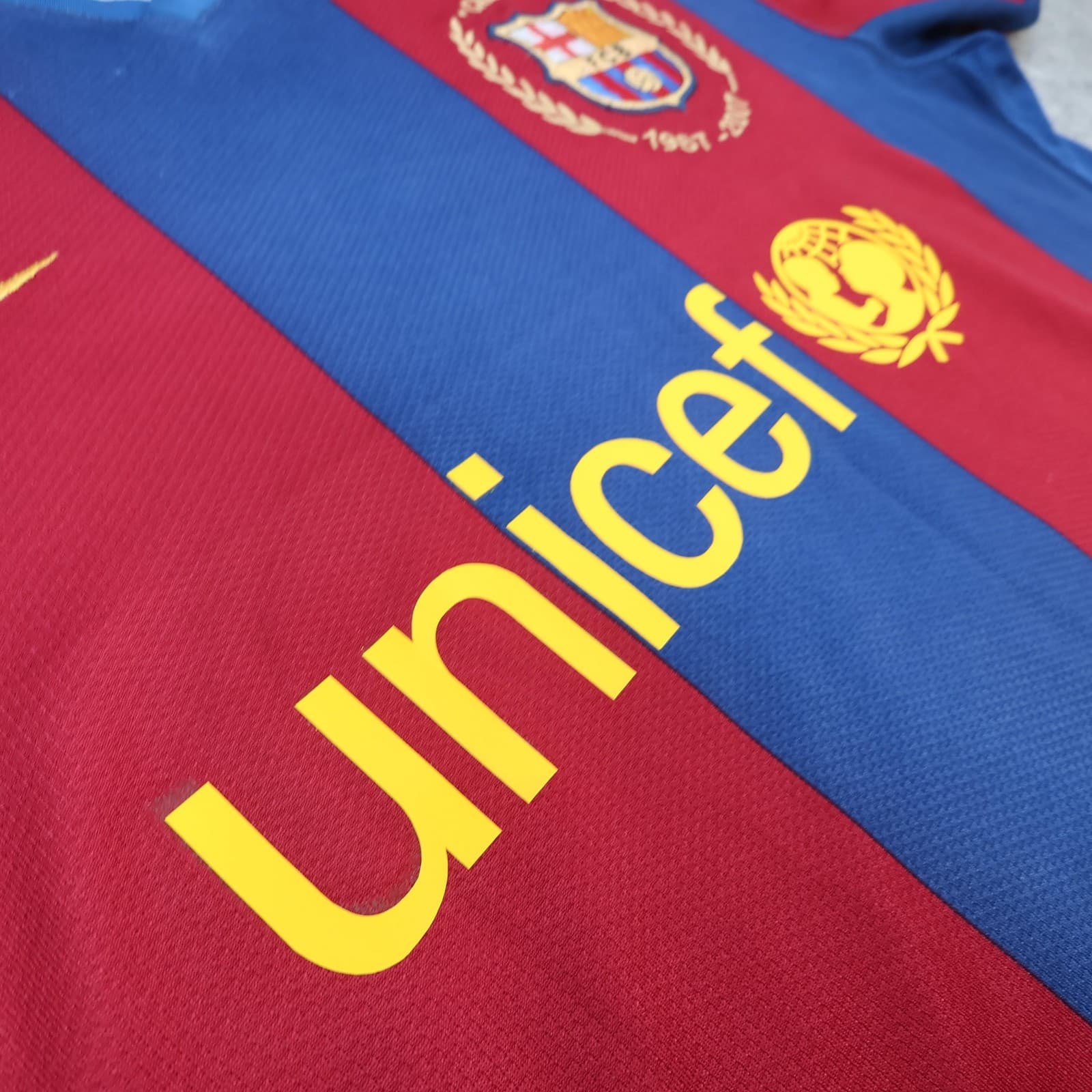 Barcelona Shirt Mens Large Red Blue Home 2007 2008 Football Nike Ronaldinho 10 photo 11