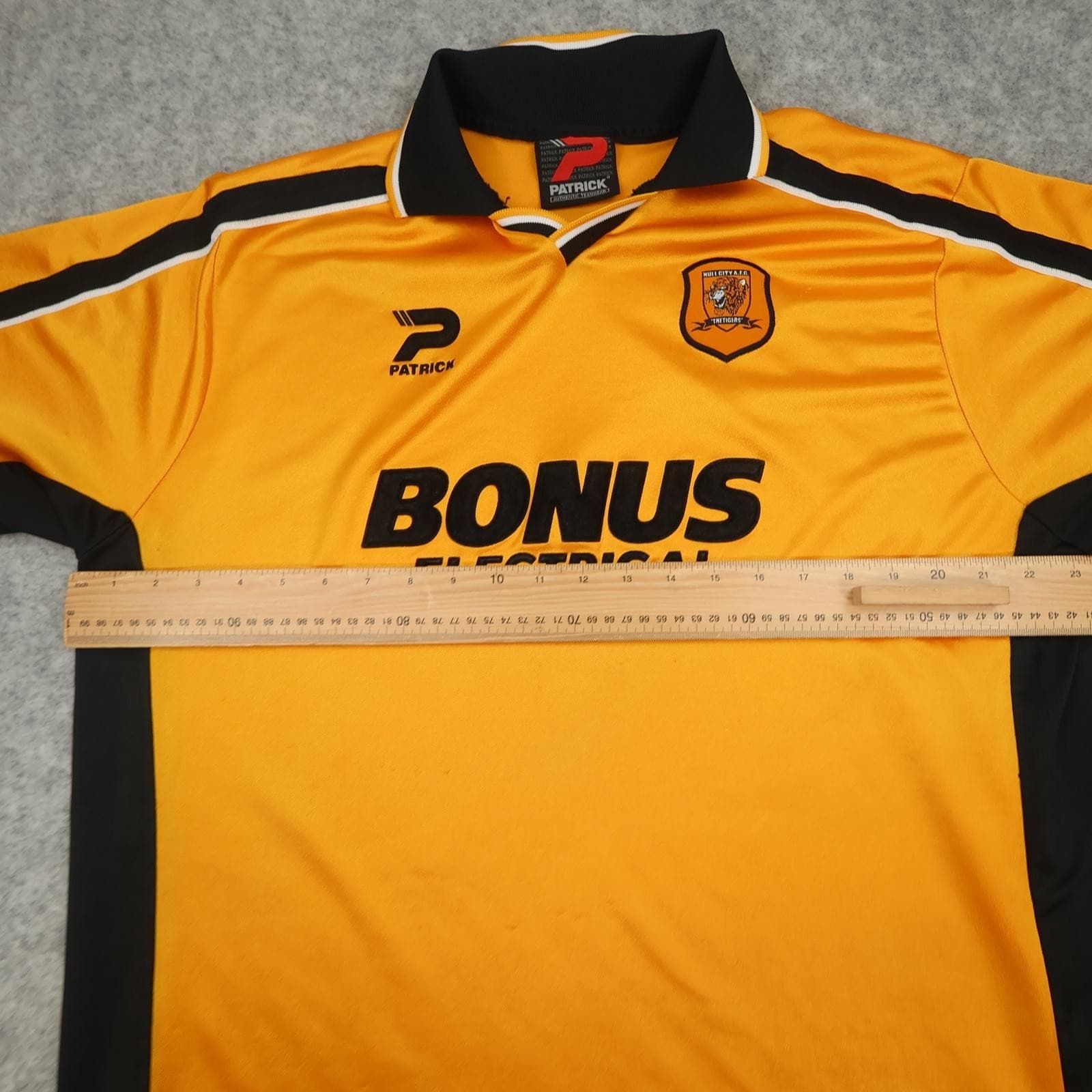 Vintage Hull City Shirt Mens 2XL 2002 2004 Yellow Home Patrick Bonus Electrical photo 10