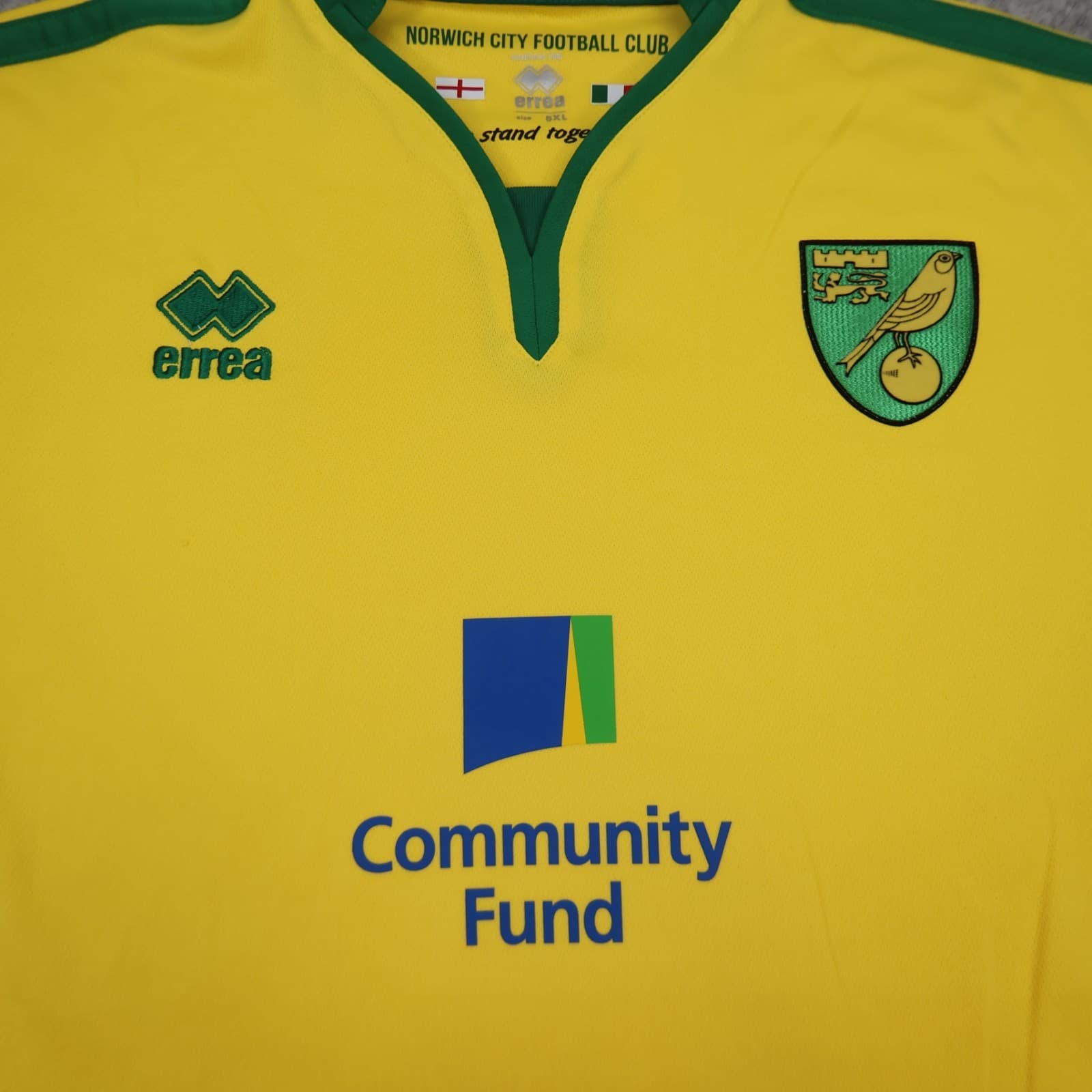 Norwich City Shirt 6XL Yellow Home Kit 2016 2017 Errea Soccer Jersey 48" photo 4