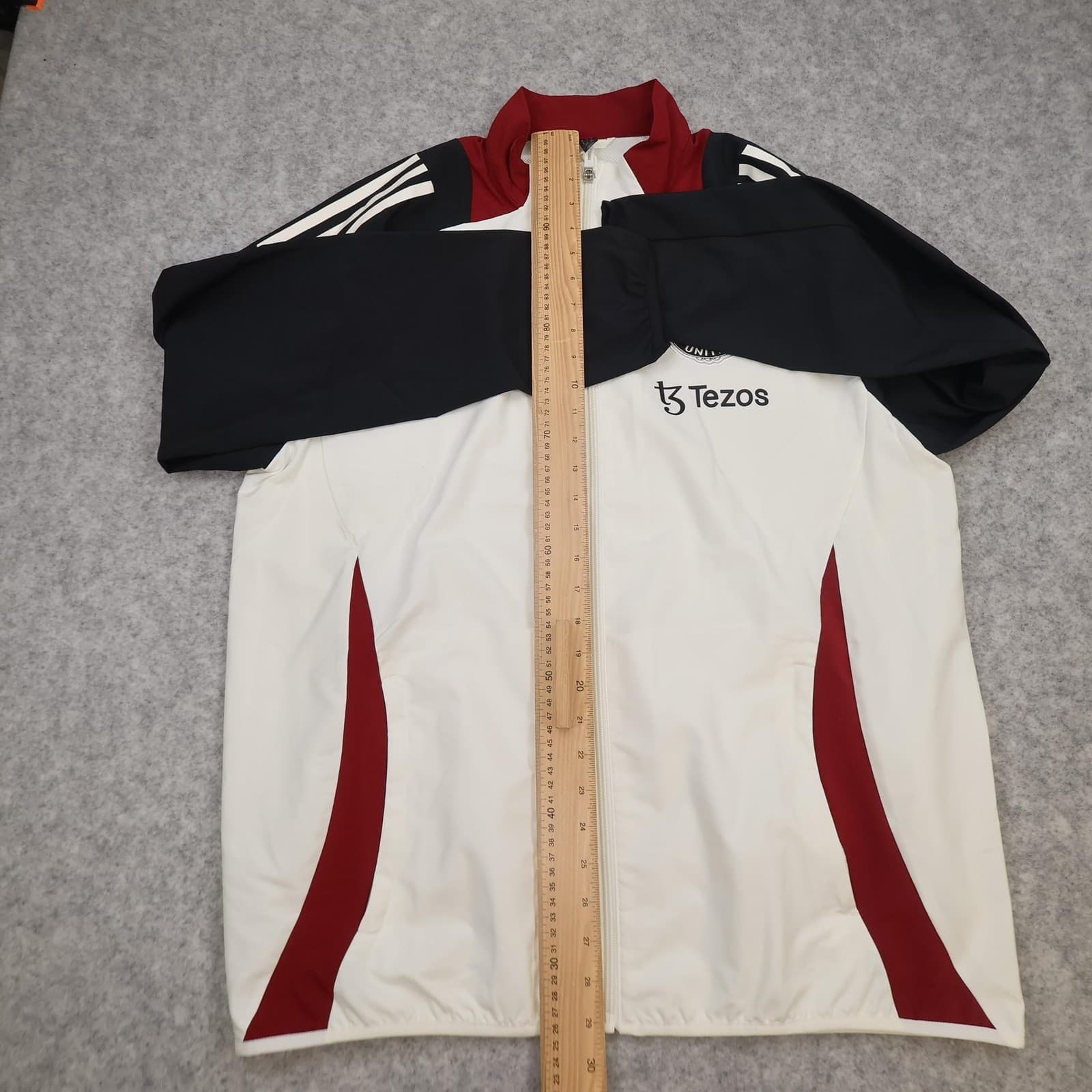 Manchester United Jacket Mens Large White Black EPL Football Adidas Tezos 24 25 photo 11