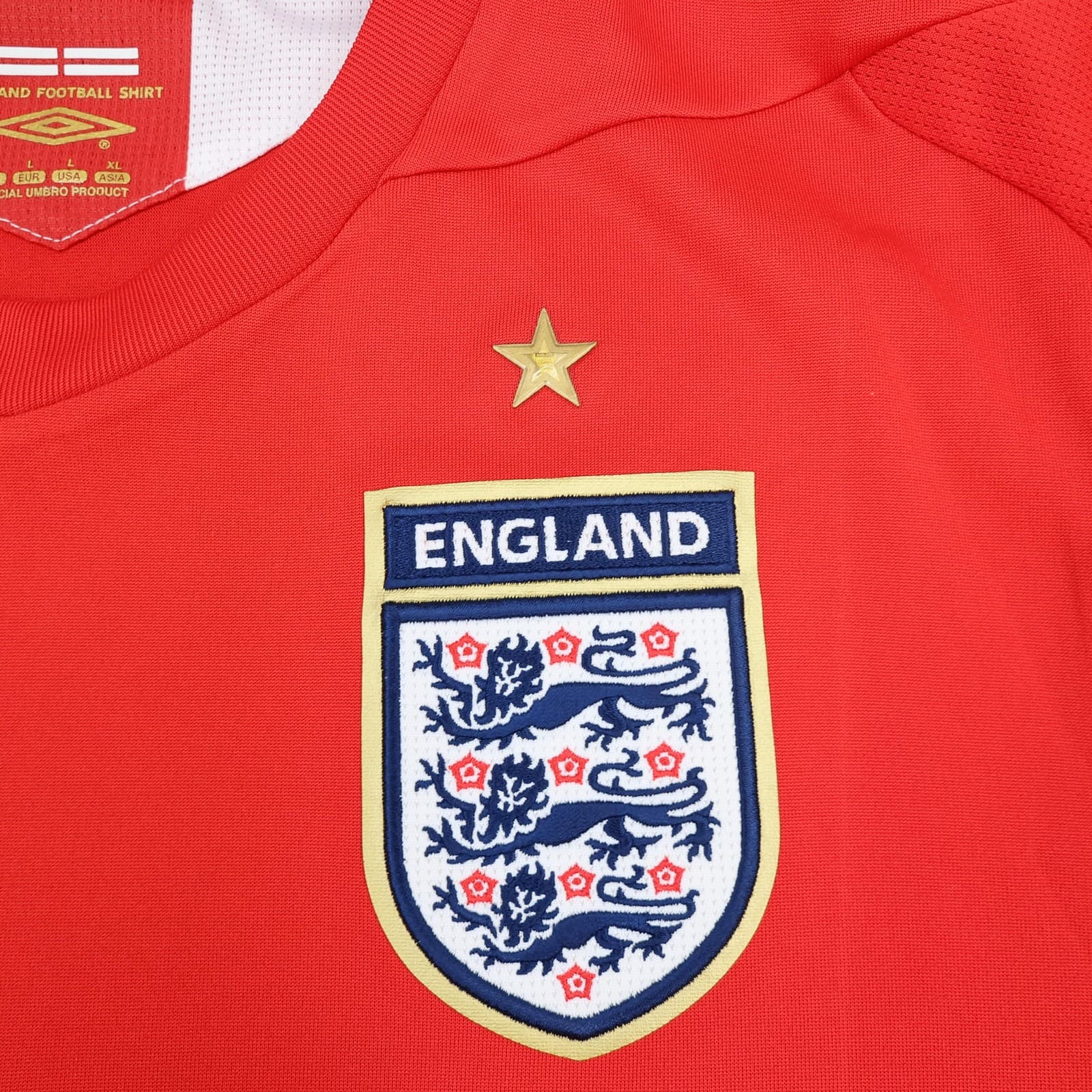 England Away Shirt Mens Large Red 2006 2008 Football Umbro Beckham 7 Jersey photo 3