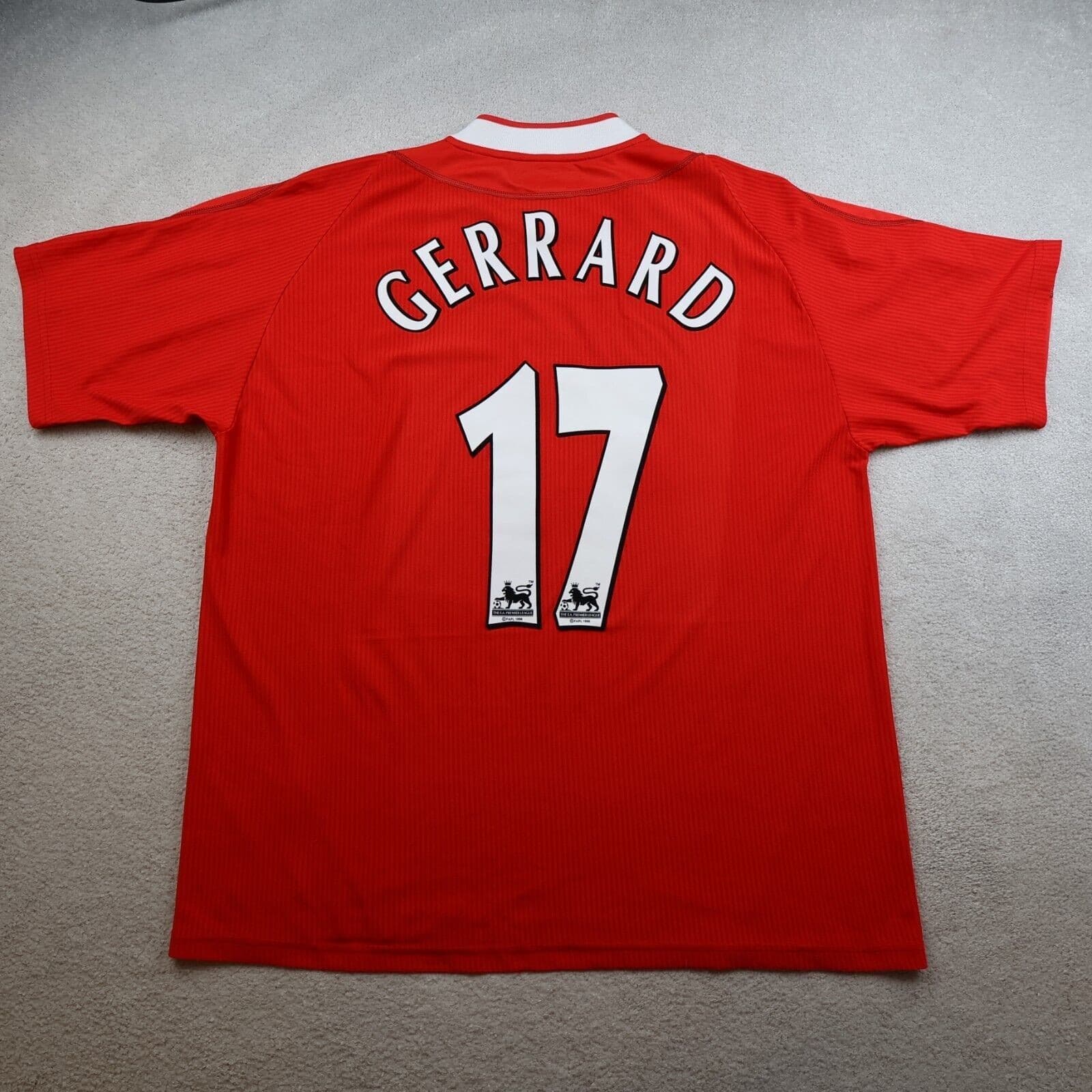 Vintage Liverpool Shirt 2XL Red Home Kit 2002 2004 Reebok Jersey 46/48 Gerrard