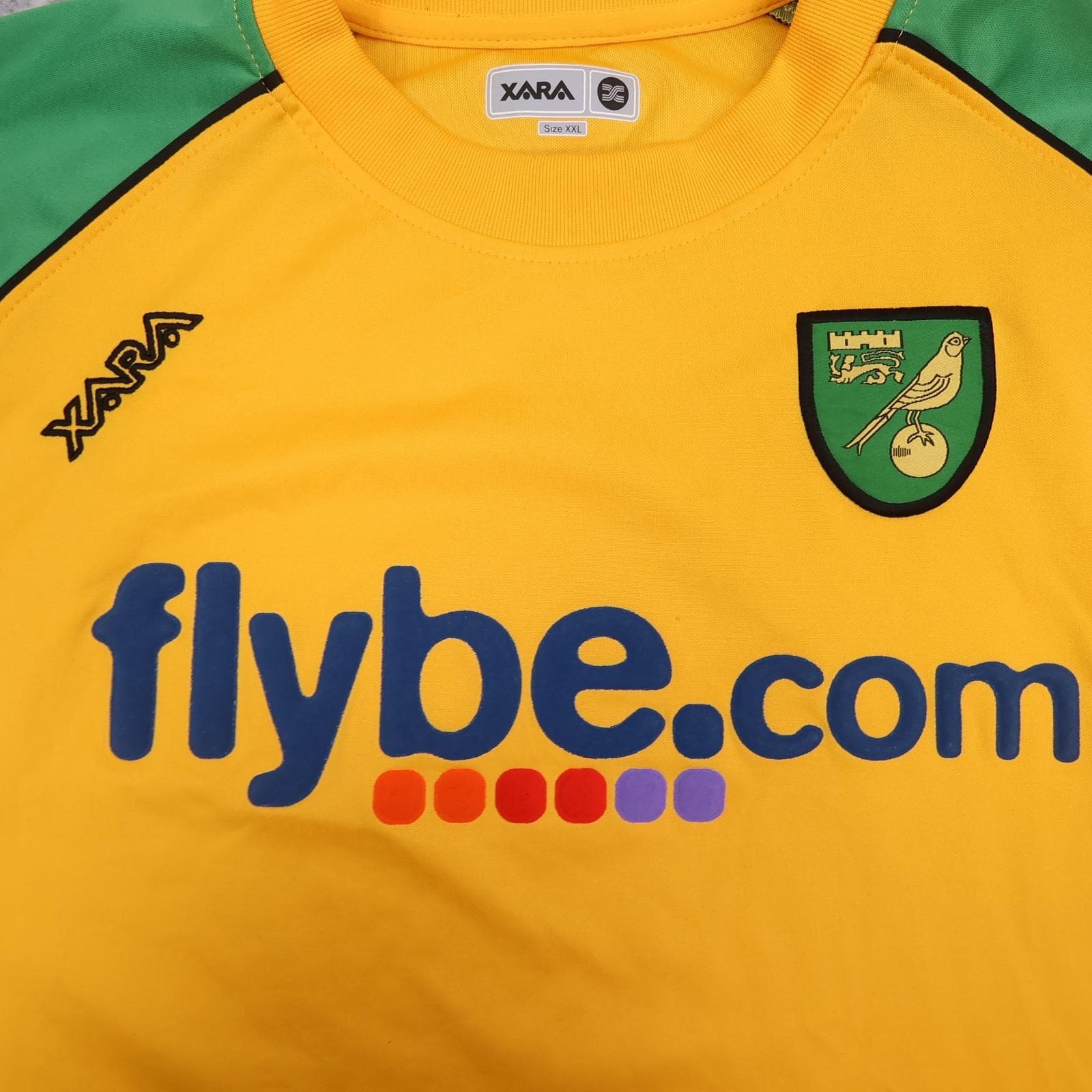 Norwich City Shirt Mens 2XL Yellow Home EFL Football Xara Jersey photo 4