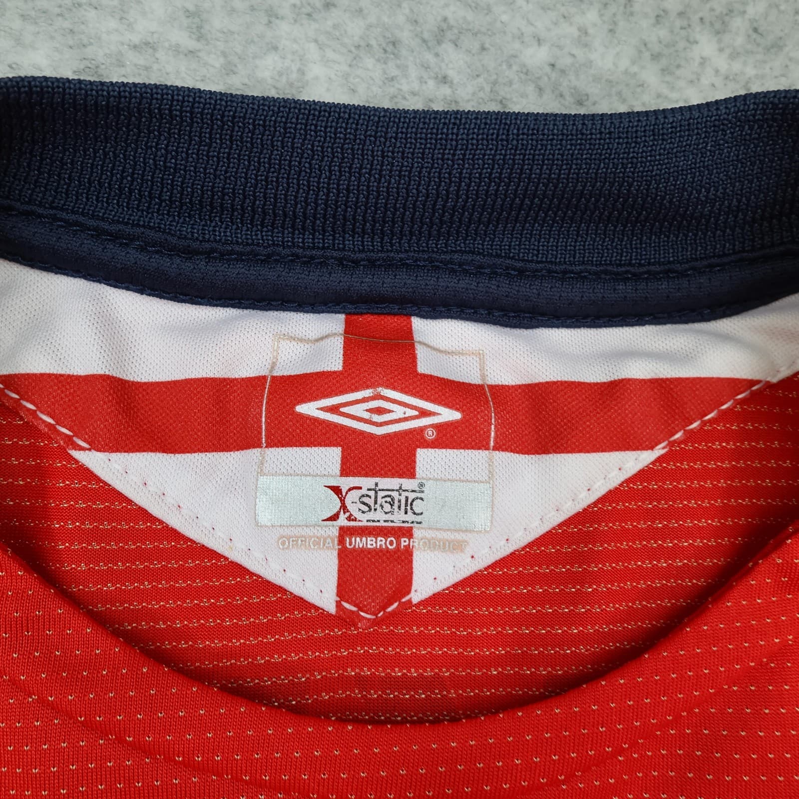 Vintage England Away Shirt Mens Large Red 2004 2006 Umbro Beckham 7 Jersey photo 7