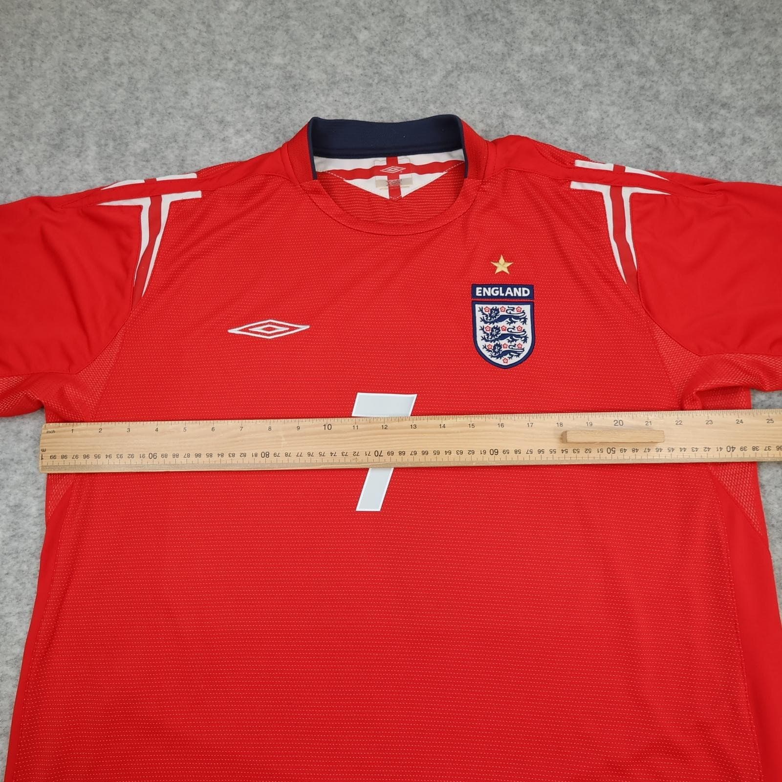 Vintage England Away Shirt Mens 2XL Red 2004 2006 Football Umbro Beckham 7 photo 14