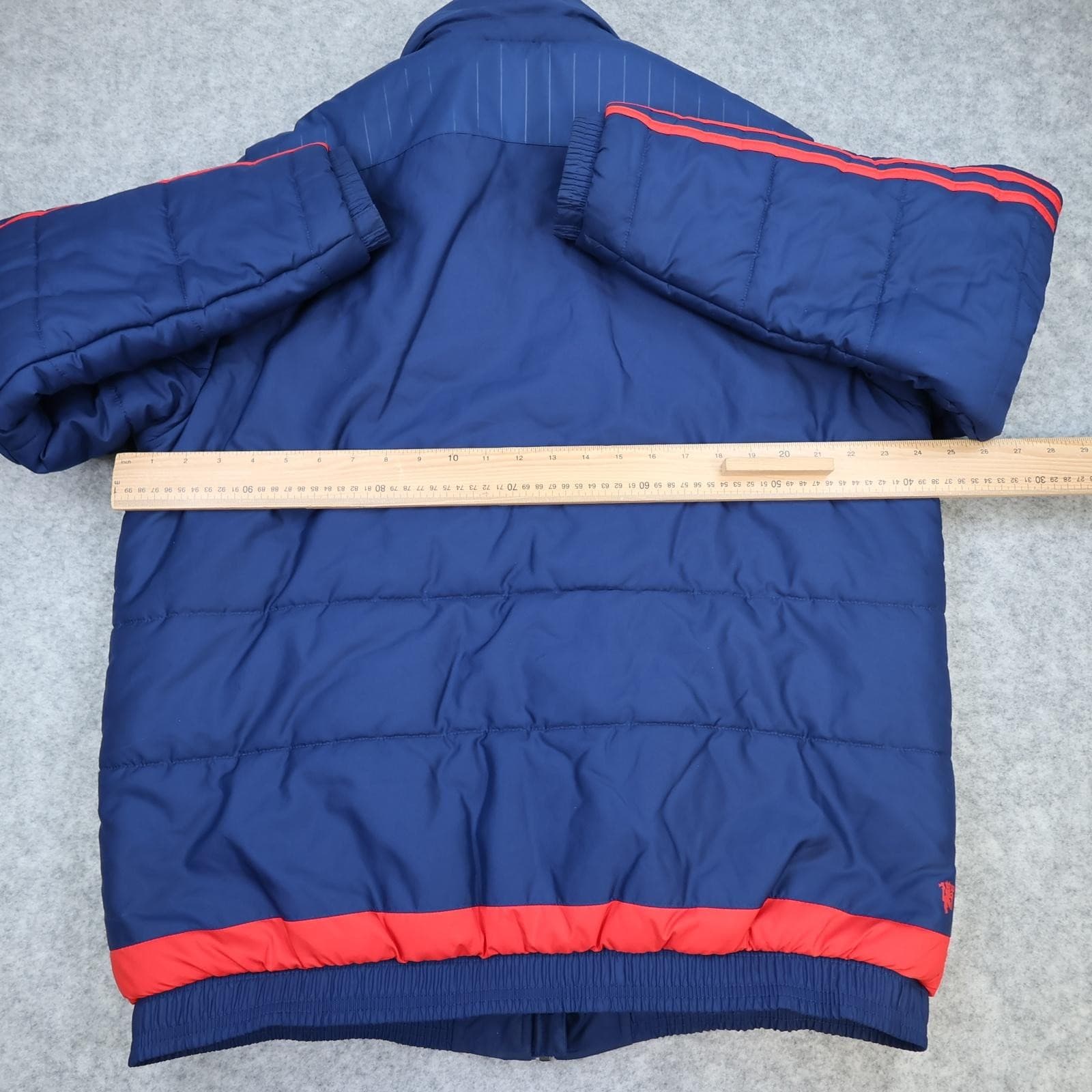 Manchester United Jacket Mens Large Navy Blue EPL 2015 2016 Adidas AON Padded photo 7