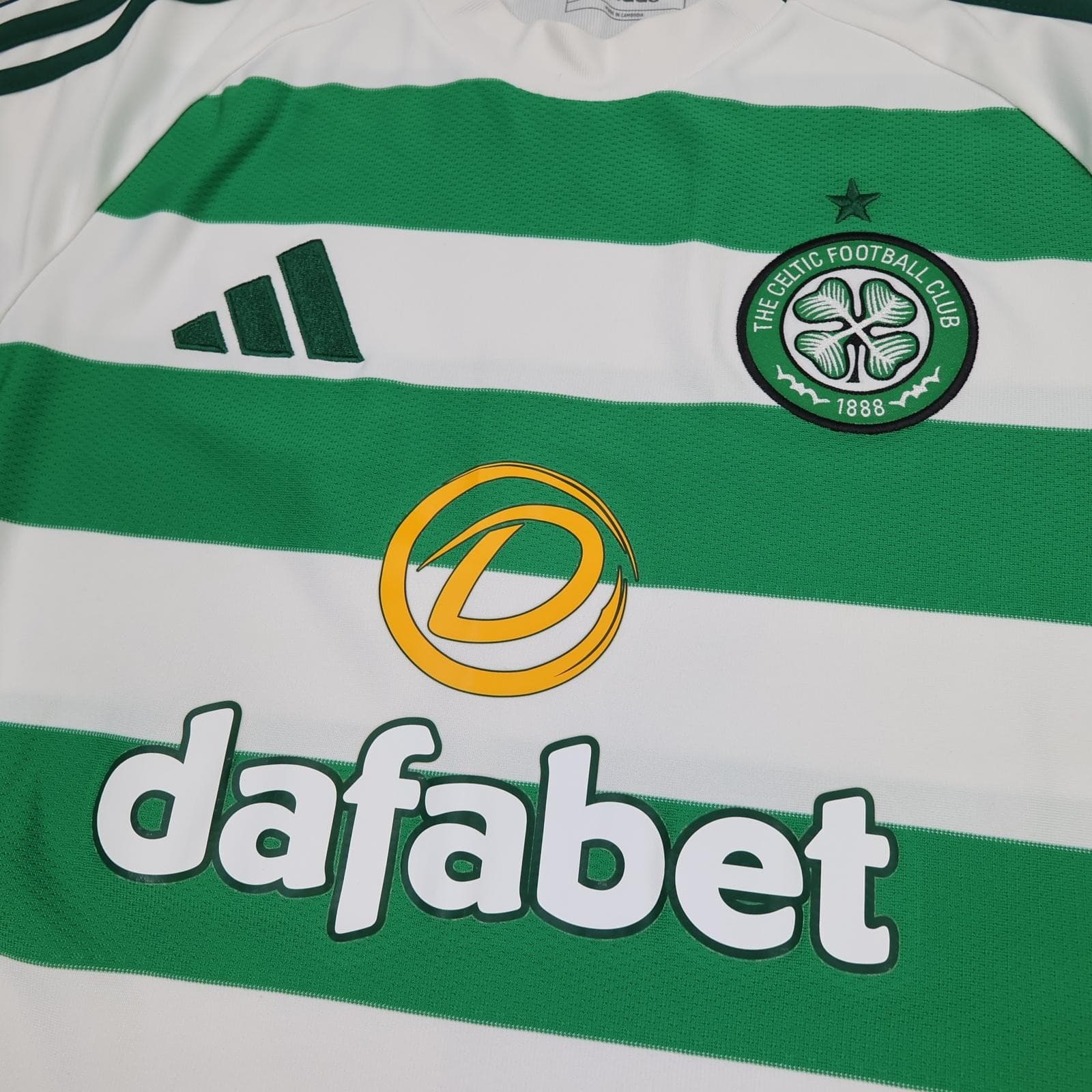 Celtic Shirt Mens Medium Green White Home 2024 2025 Adidas Soccer Jersey Kyogo 8 photo 3