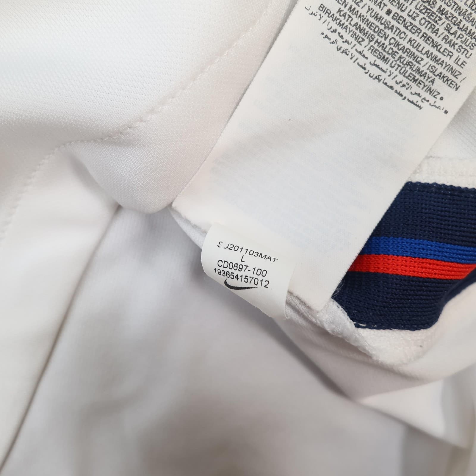 England Home Shirt Mens Large White Euro 2020 2021 Final Nike Bellingham 26 photo 13