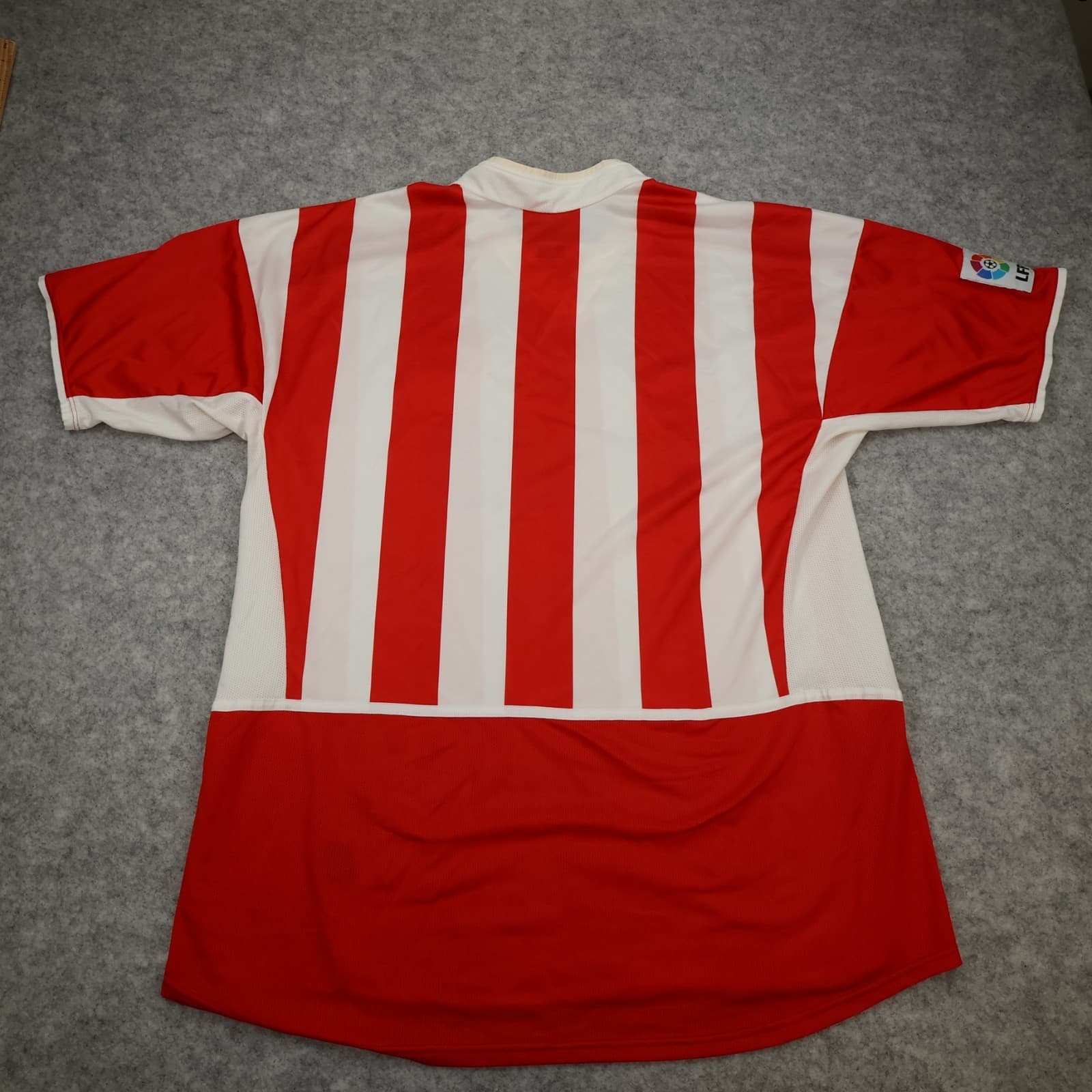 Vintage Atletico Madrid Shirt Large Red Stripe Home Kit 2002 2003 Nike Jersey photo 2