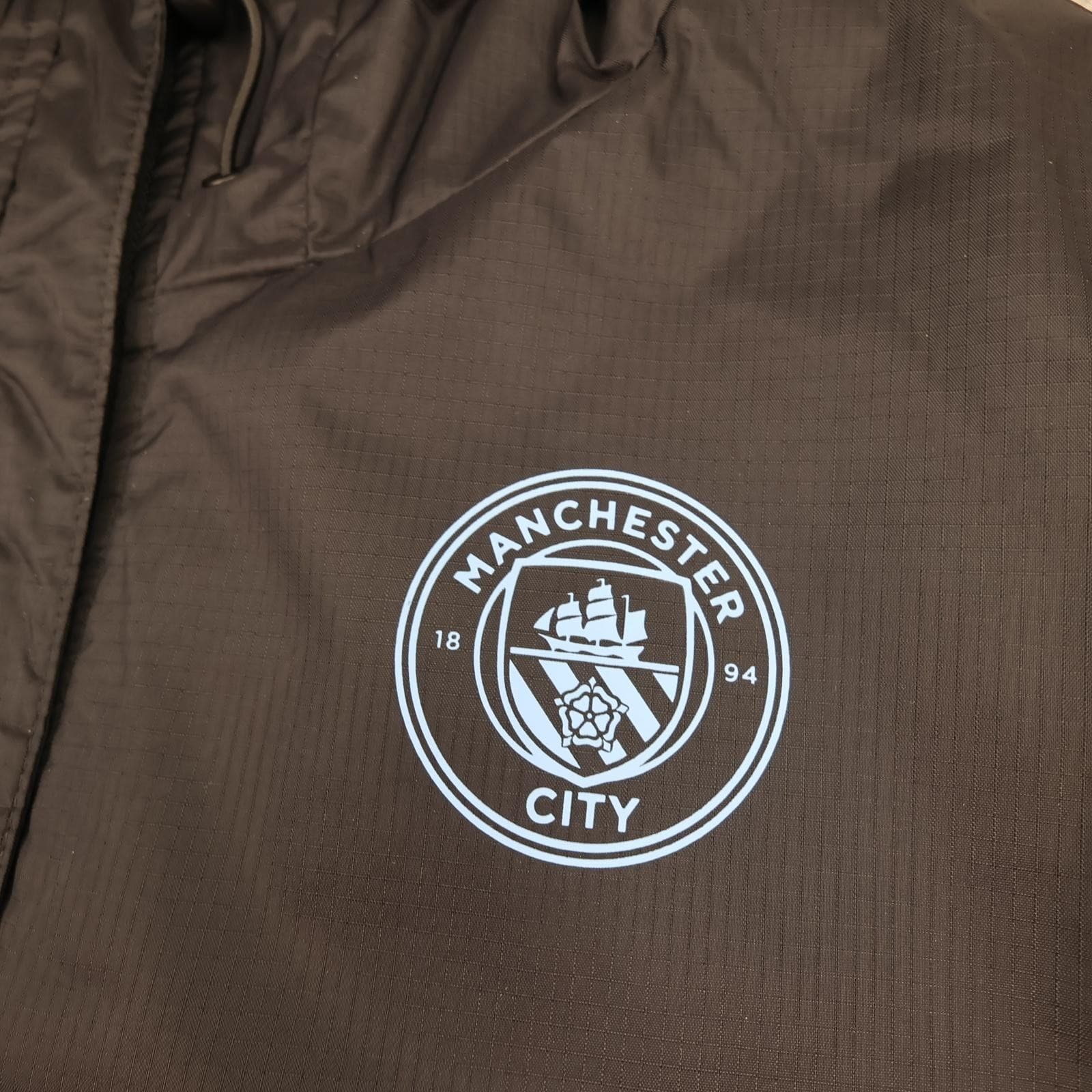 Manchester City Jacket Mens XL Black EPL Football Puma Hooded Raincell Coat photo 4