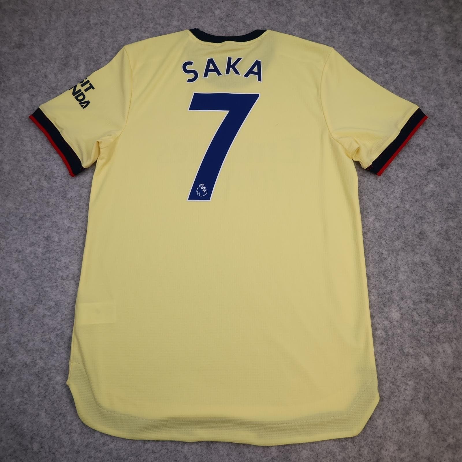 Arsenal Away Shirt Mens Medium Yellow 2021 2022 EPL Football Adidas Saka 7