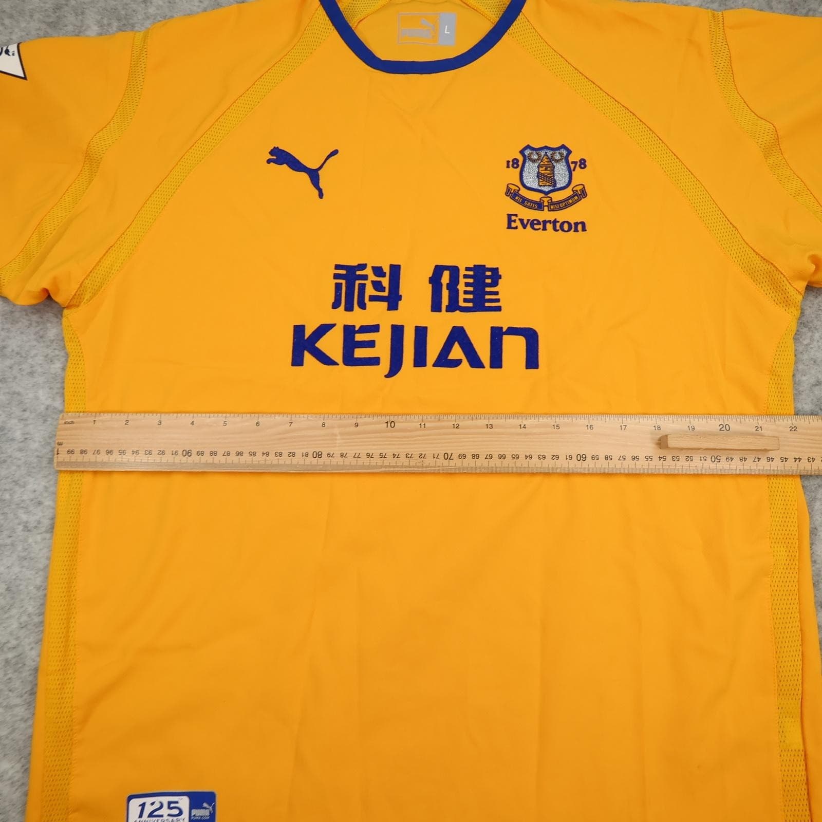Vintage Everton Shirt Mens Large Gold Away 2003 2004 EPL Football Puma Rooney 18 photo 13
