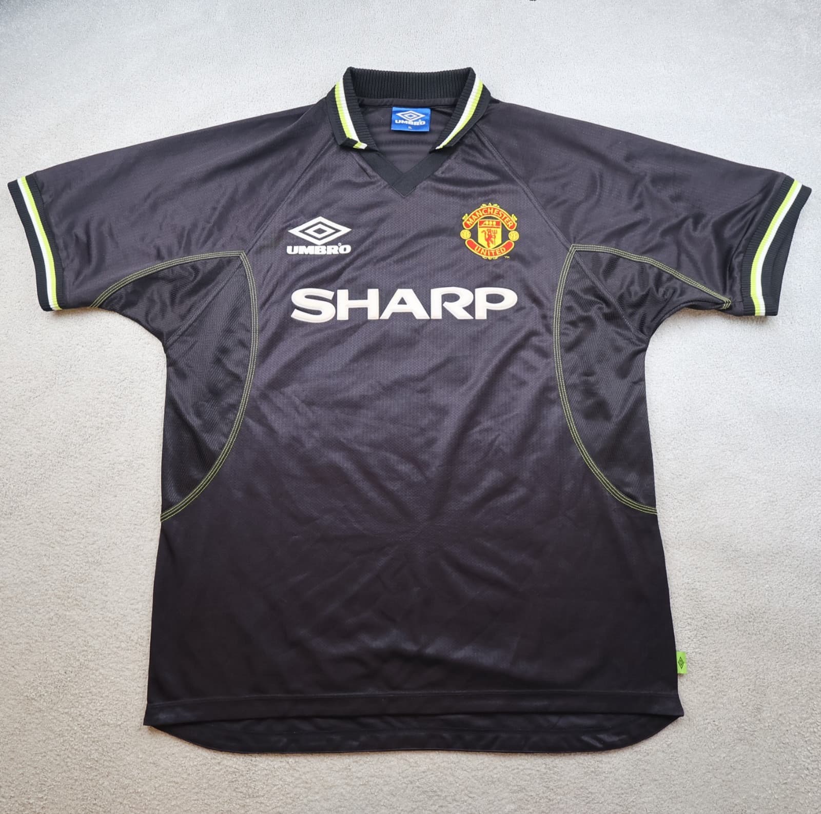 Vintage Manchester United Shirt Extra Large Black Third Kit 1998 1999 Jersey photo 2