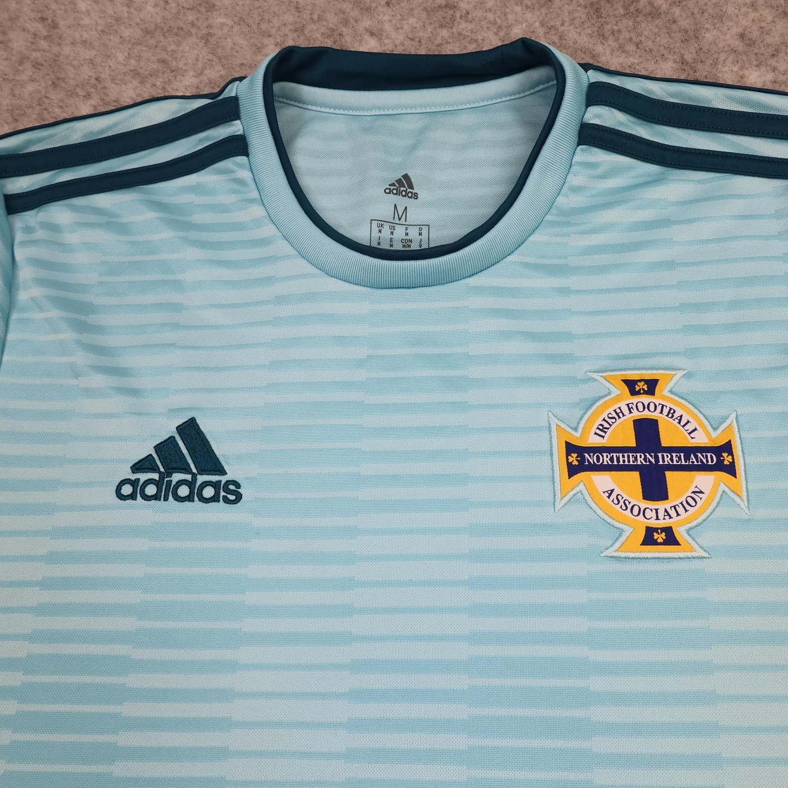 Northern Ireland Shirt Mens Medium Blue Away 2018 2019 Football Adidas Jersey photo 3