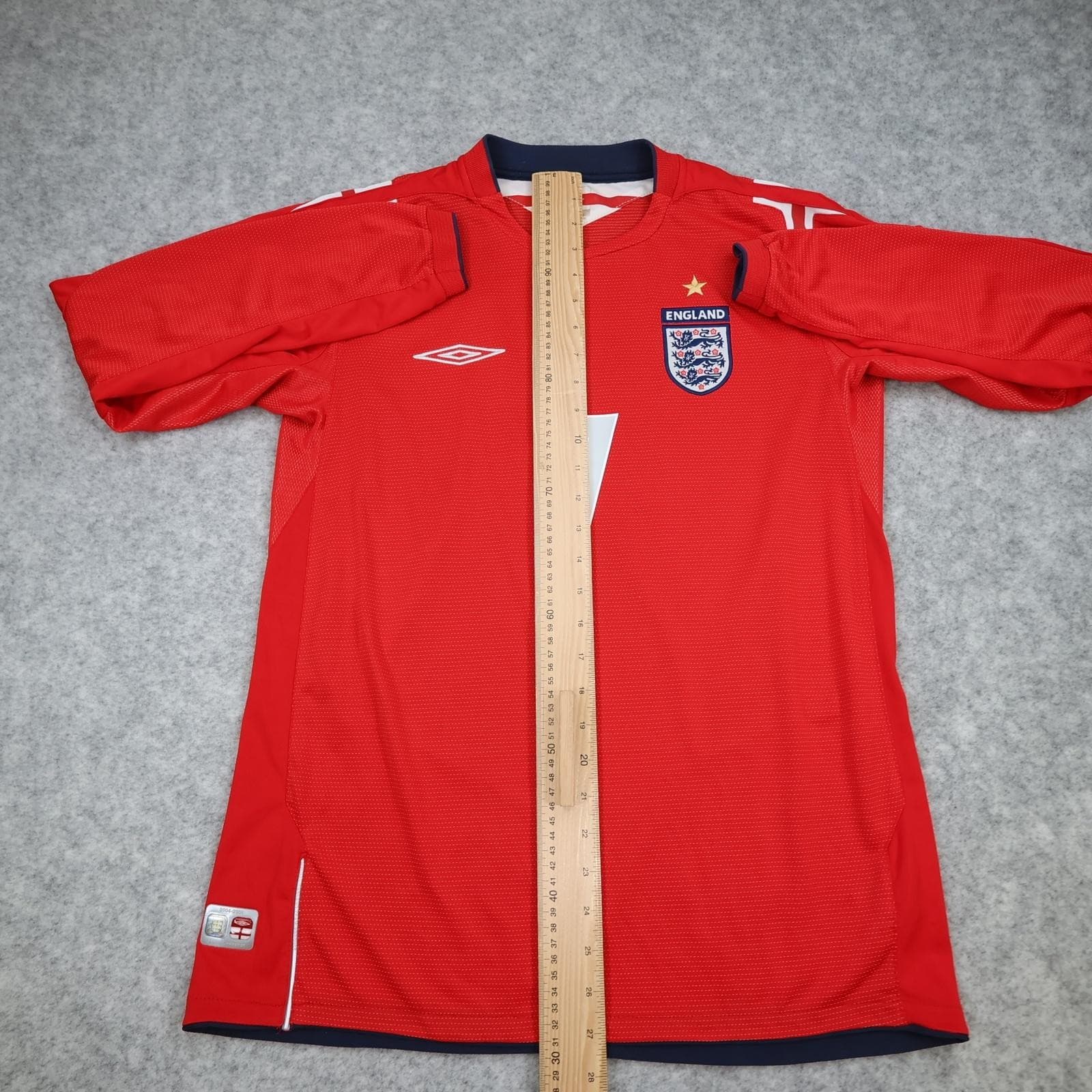 Vintage England Away Shirt Mens Medium Red 2004 2006 Football Umbro Beckham 7 photo 14