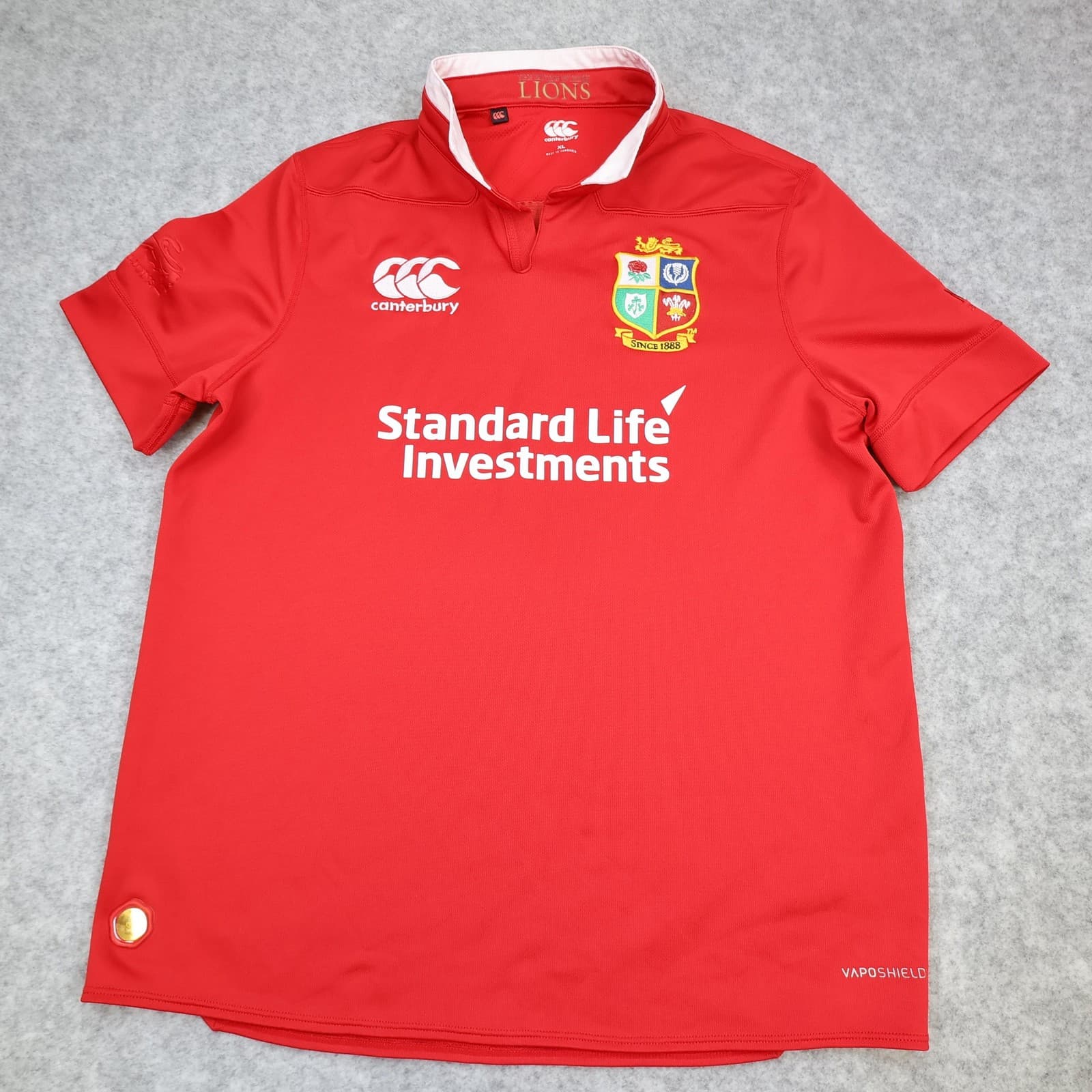 British & Irish Lions Shirt Mens XL Red Rugby Union Jersey Canterbury Vaposhield photo 2