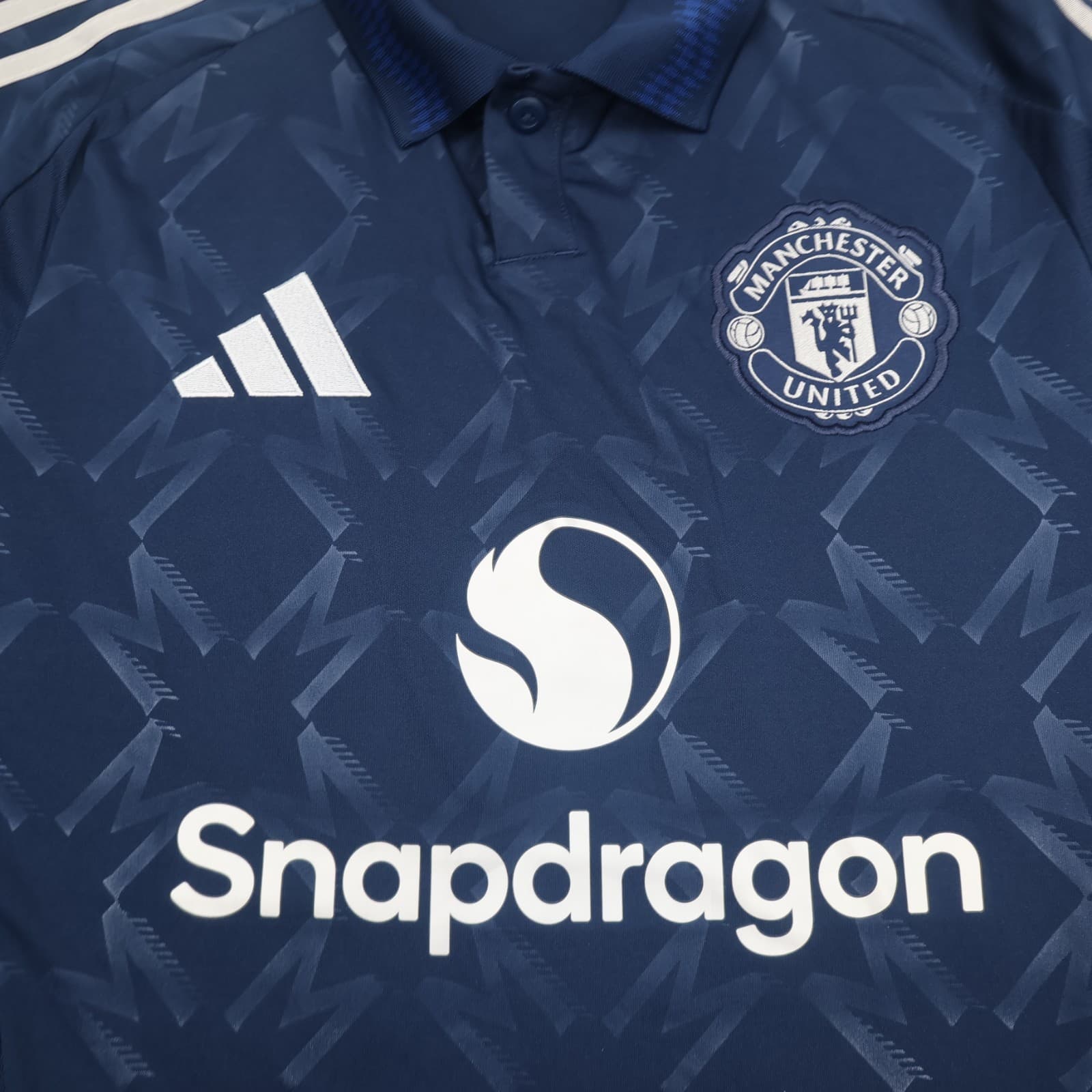Manchester United Shirt Large Blue Away Kit 2024 2025 Adidas Soccer Jersey photo 4
