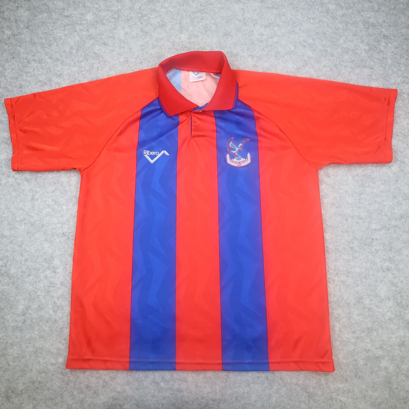 Vintage Crystal Palace Shirt Large Red Blue Home Kit 1993 1994 Ribero Jersey