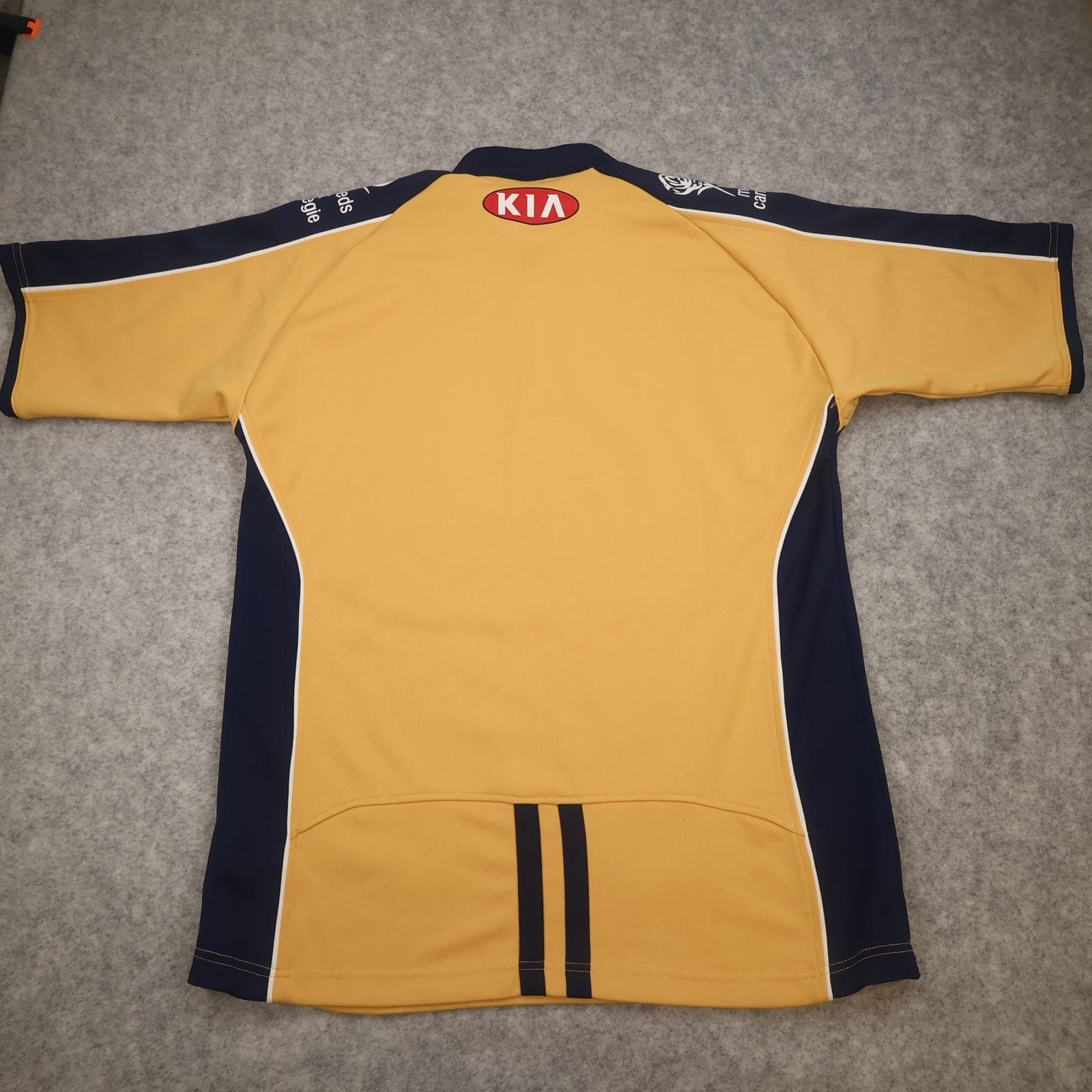 Vintage Leeds Rhinos Shirt Mens Large Gold Rugby League Patrick Tetley's KIA photo 13