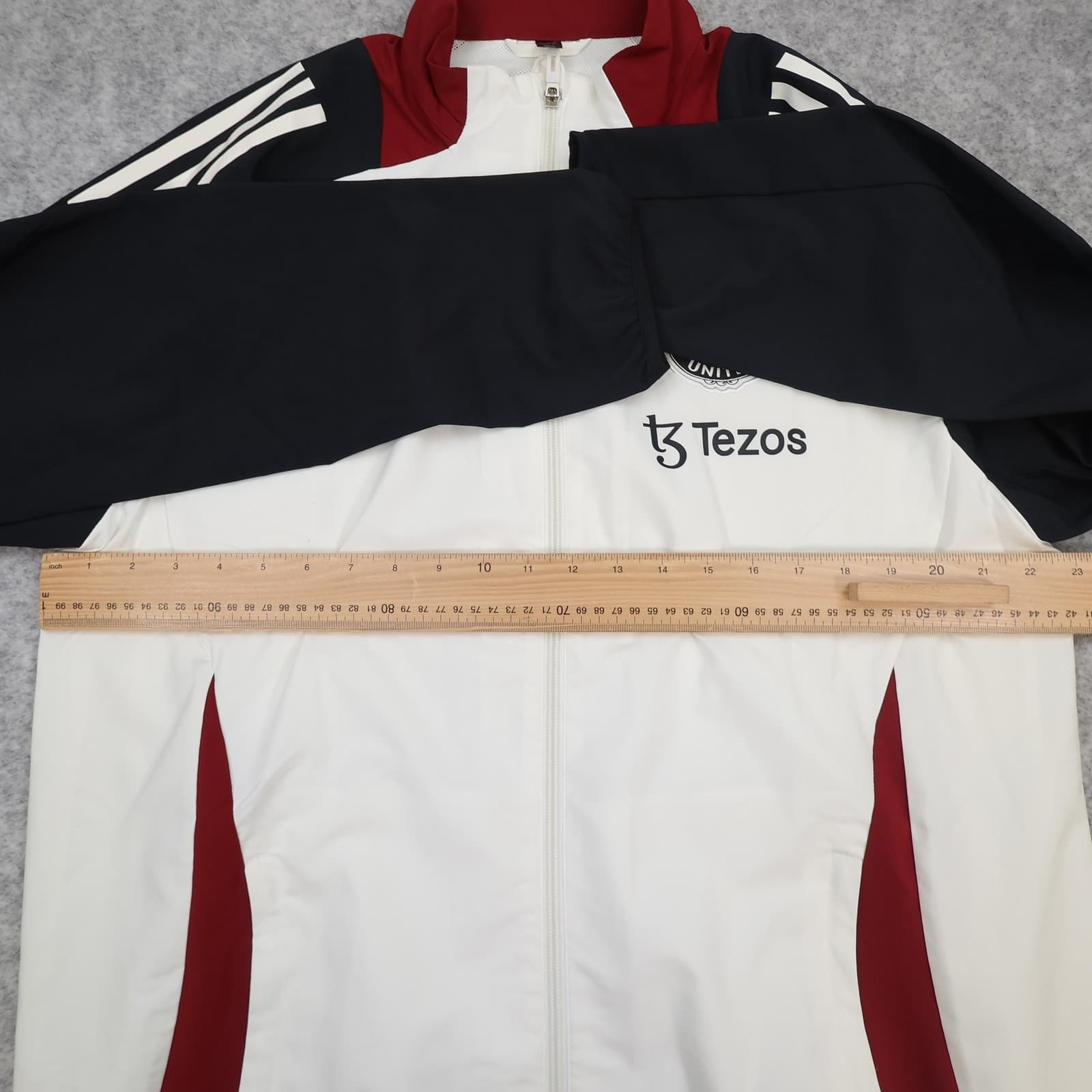 Manchester United Jacket Mens Large White Black EPL Football Adidas Tezos 24 25 photo 9